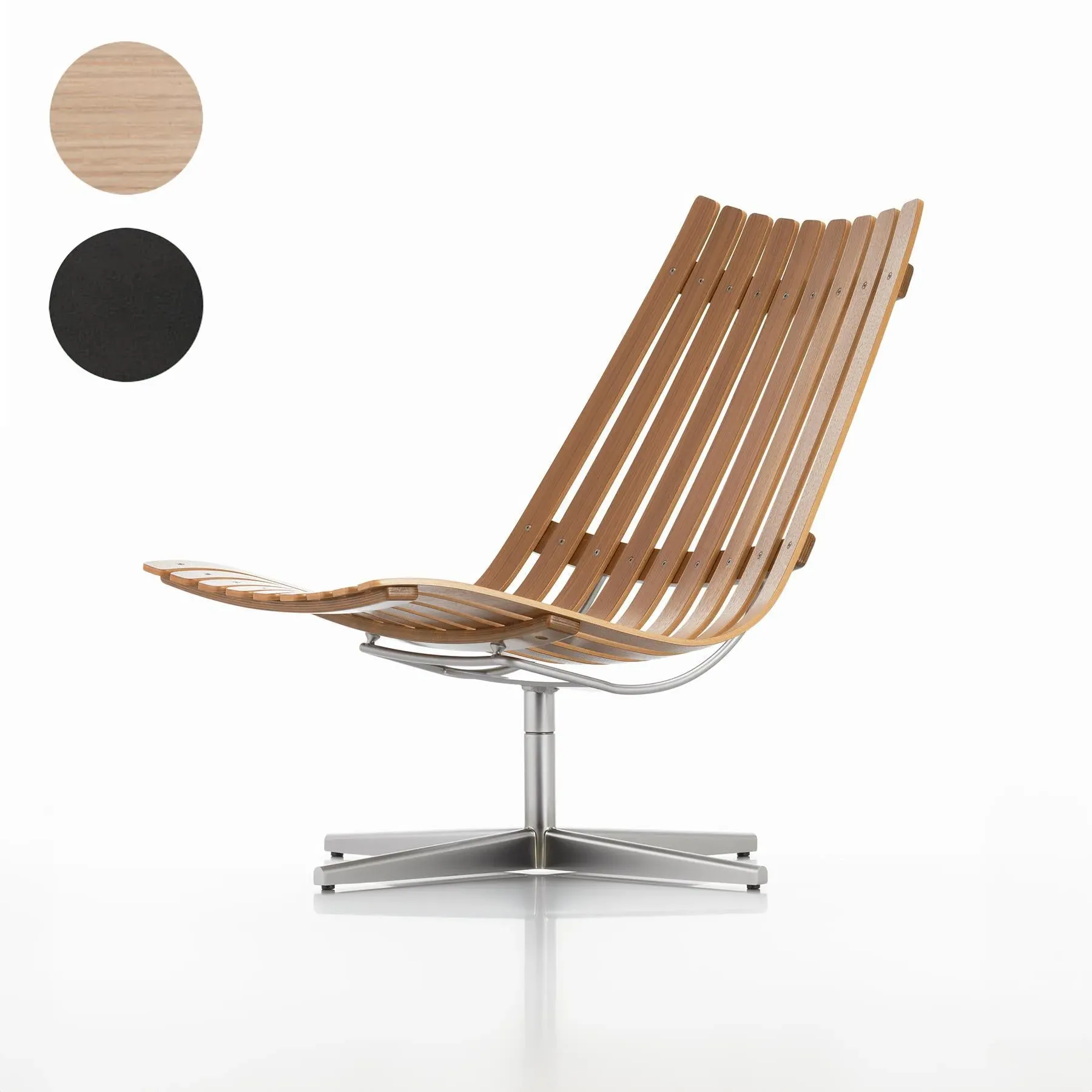 Nett Swivel Lounge Chair - White Oak, Black Base image