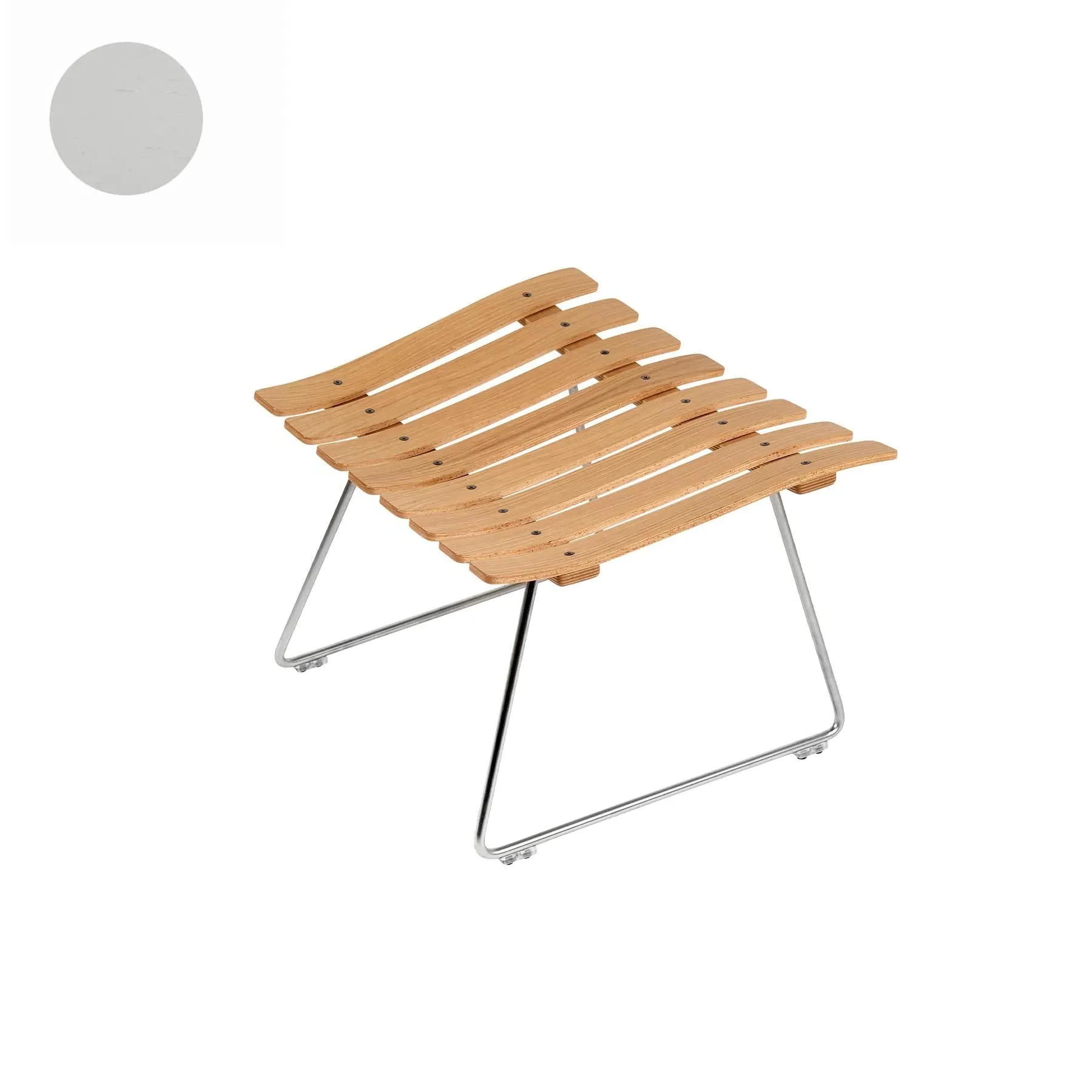 Ottoman with Black Base - Oak, Lacquered Wood