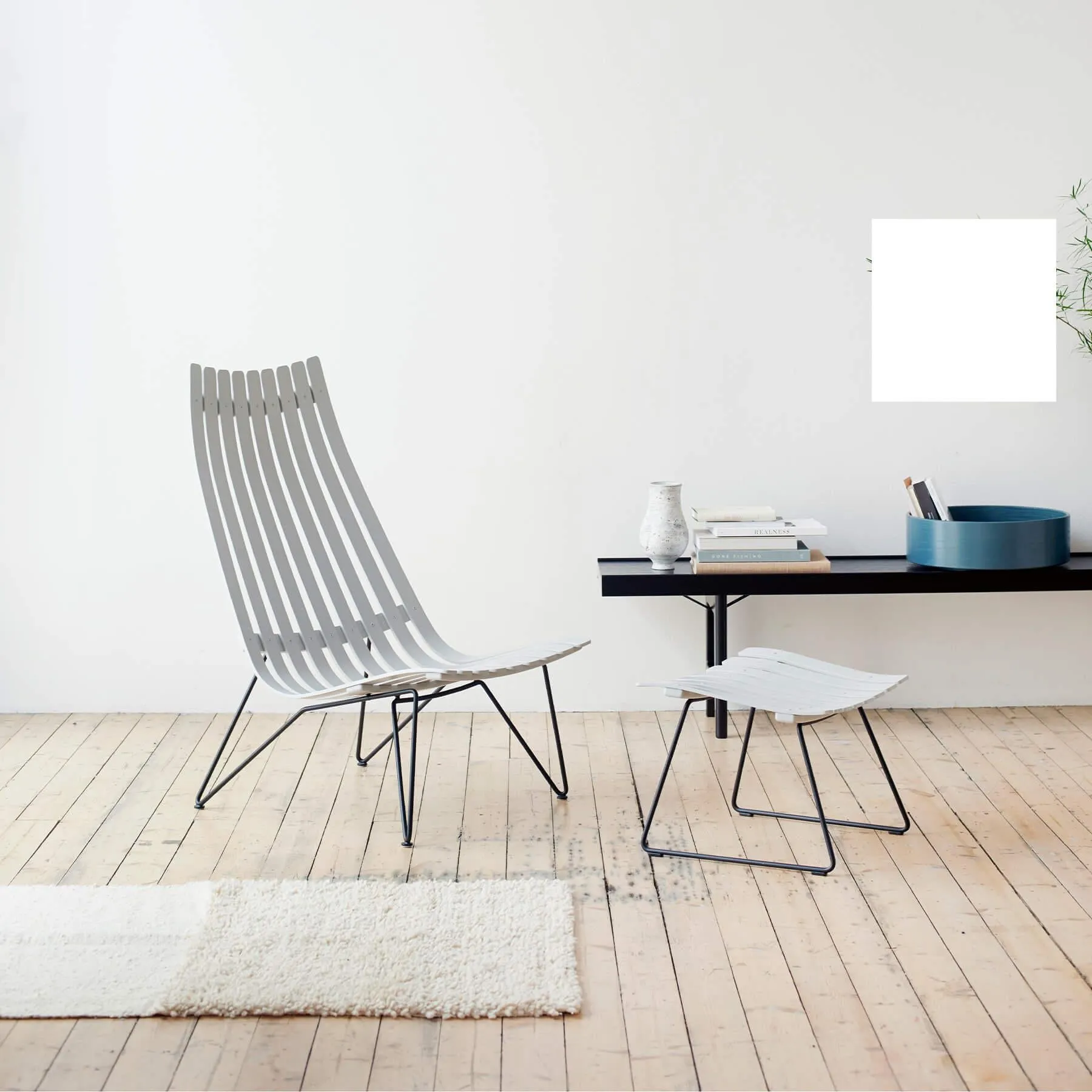 Ottoman with Bolt Base - Grey, Oak