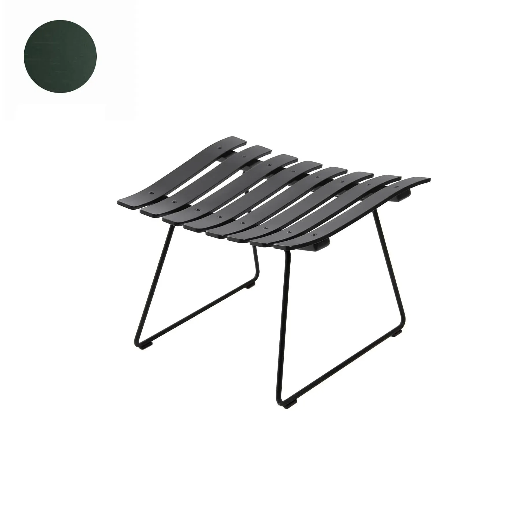 Ottoman with Chrome Base - Green, Oak