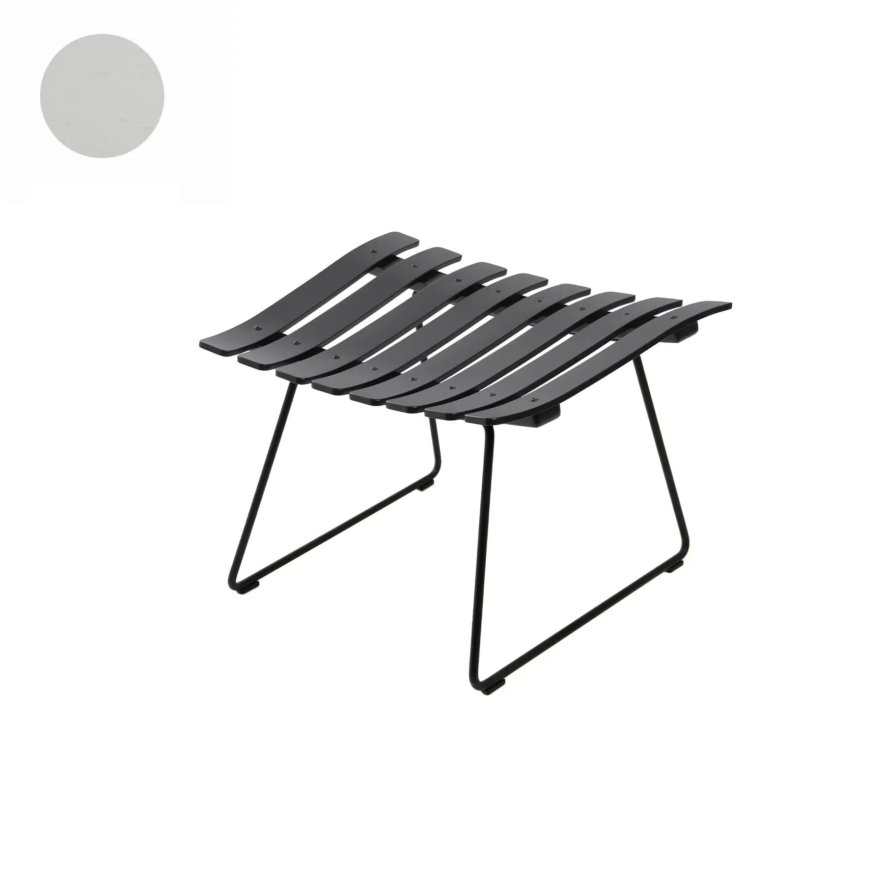 Ottoman with Chrome Base - Grey, Oak