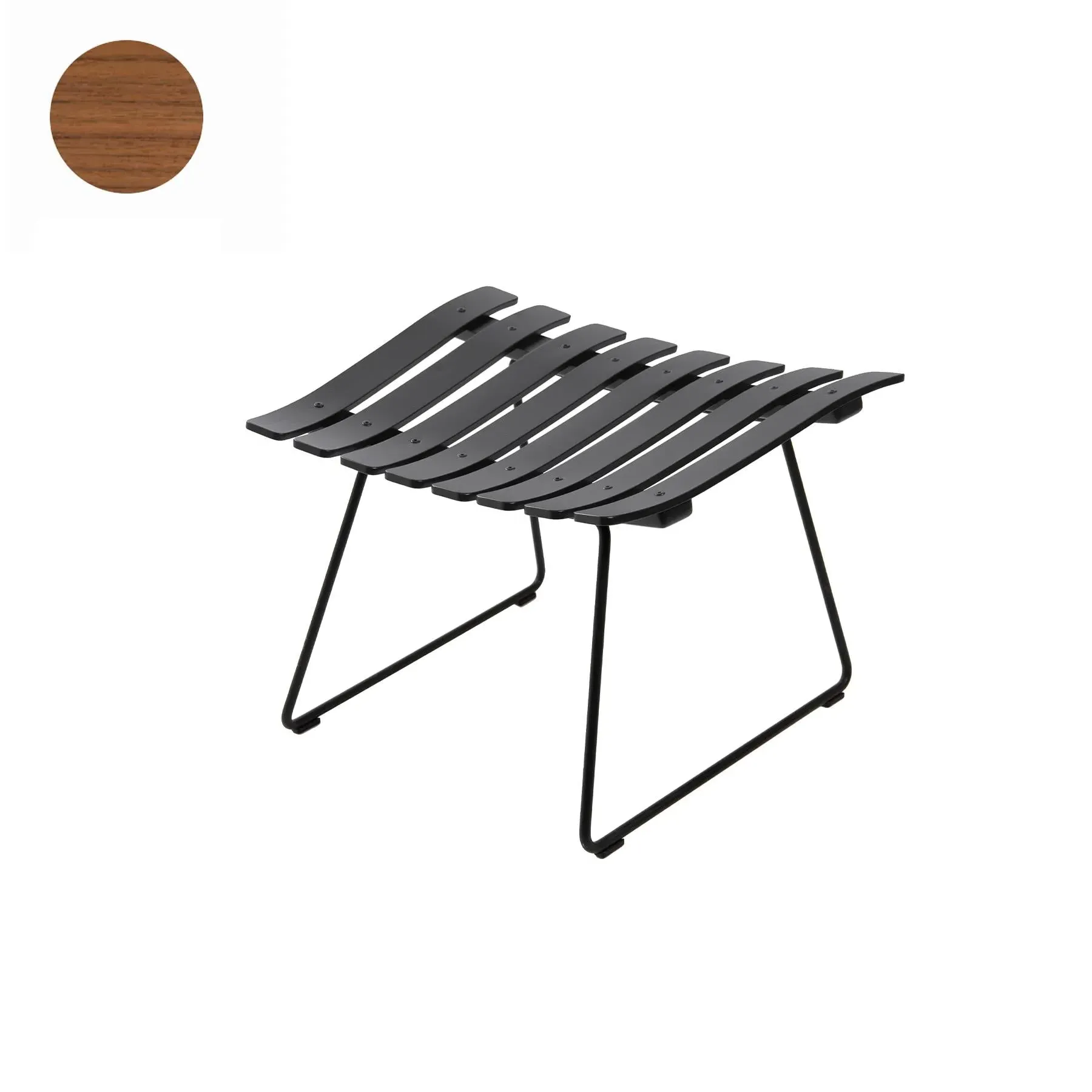 Ottoman with Chrome Base - Walnut, Oak image