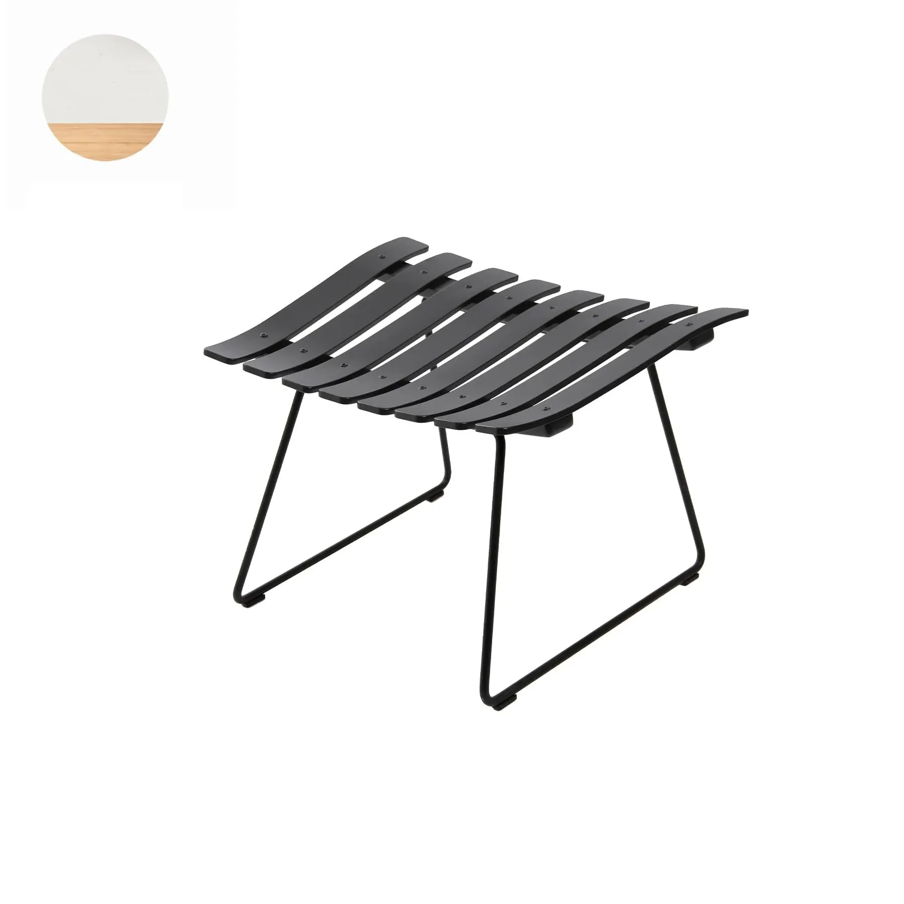 Ottoman with Chrome Base - White, Oak