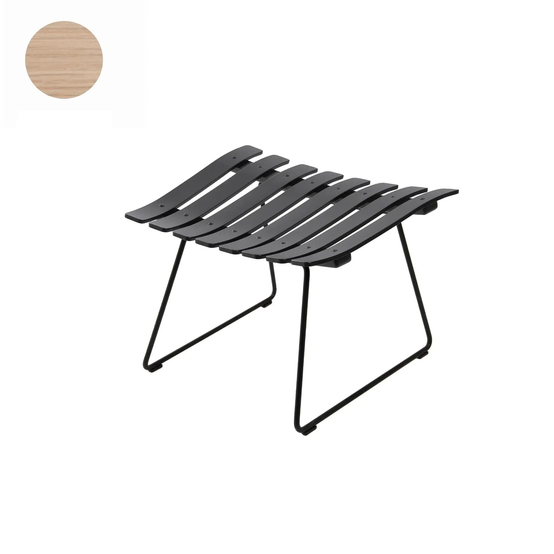 Ottoman with Chrome Base - White Oak