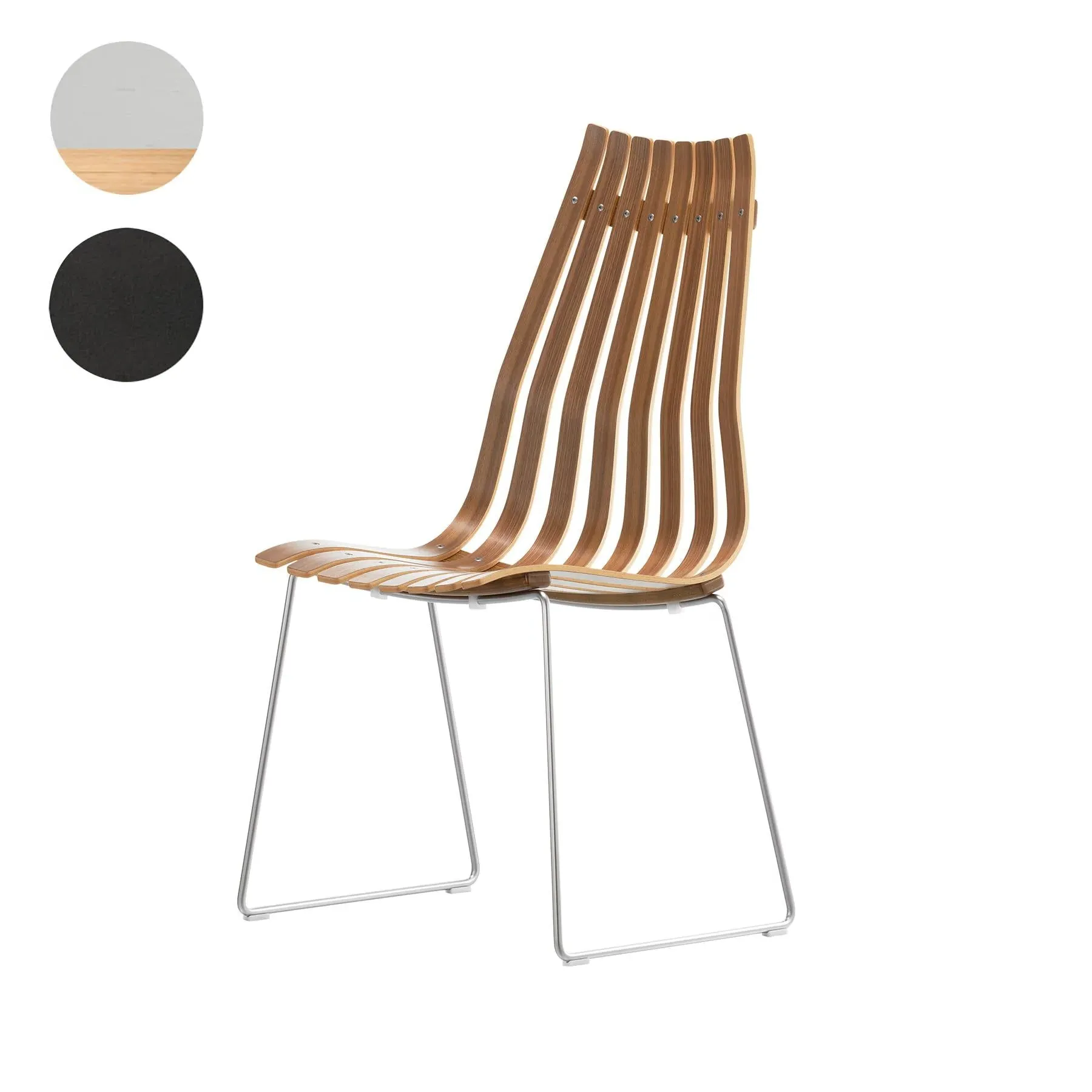 Prince Dining Chair with Slats - Grey, Oak