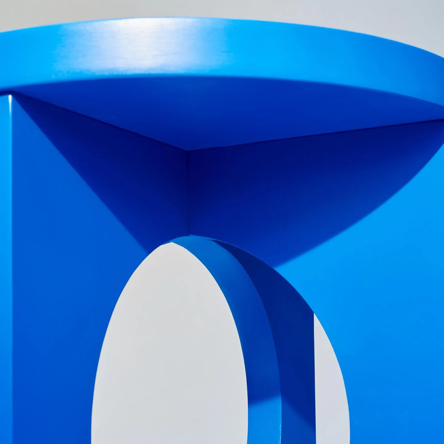 Round Side Table with Circle Detail - Blue, Ash