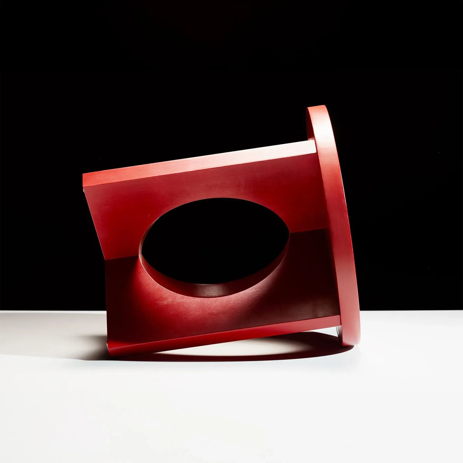 Round Side Table with Circle Detail - Blue, Ash