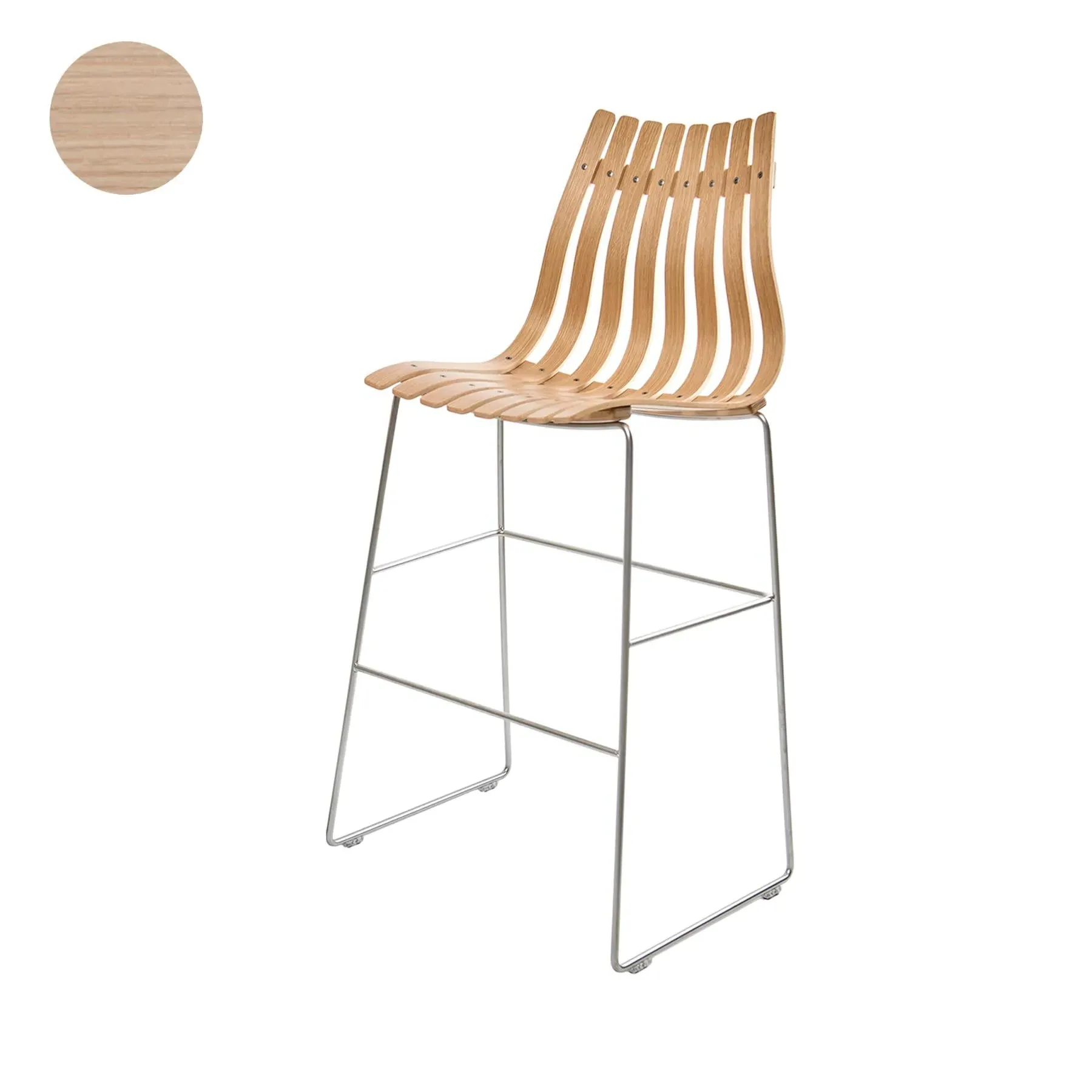 Scandia 75cm Bar Stool - White Oak