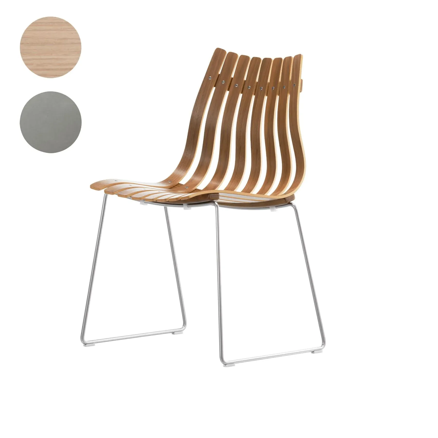 Scandia Junior Dining Chair - White Oak, Chrome image