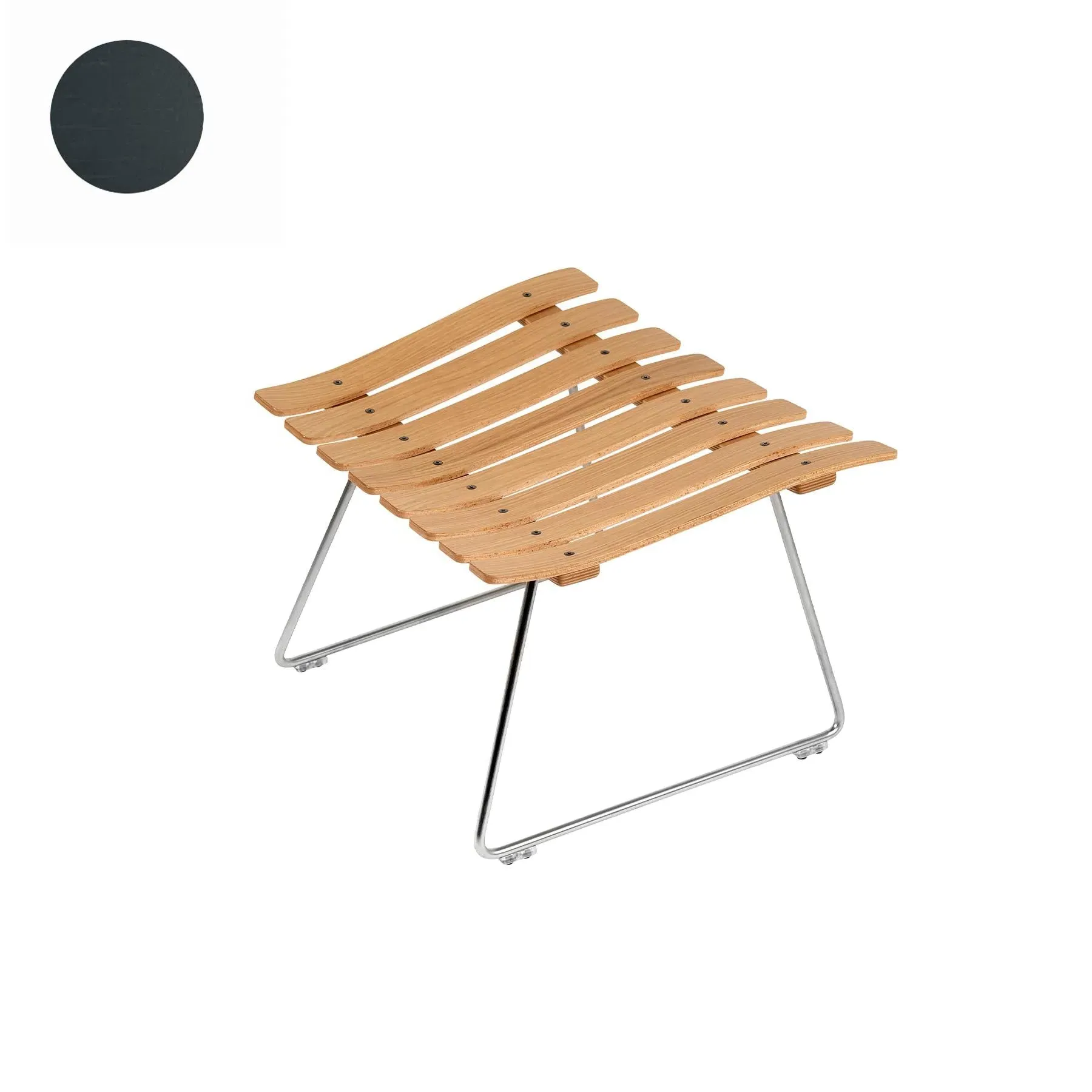 Scandia Ottoman - Blue, Oak image