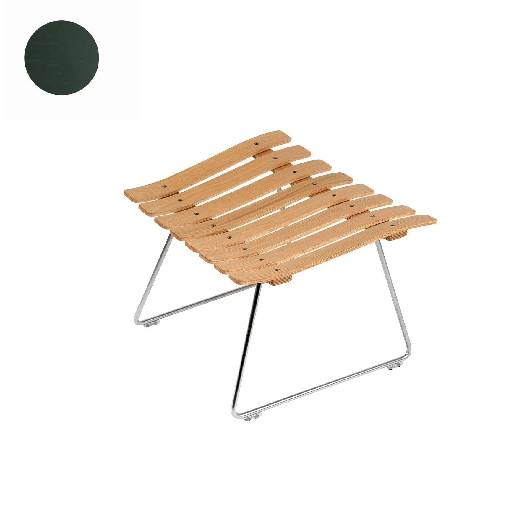 Scandia Ottoman - Green, Oak image