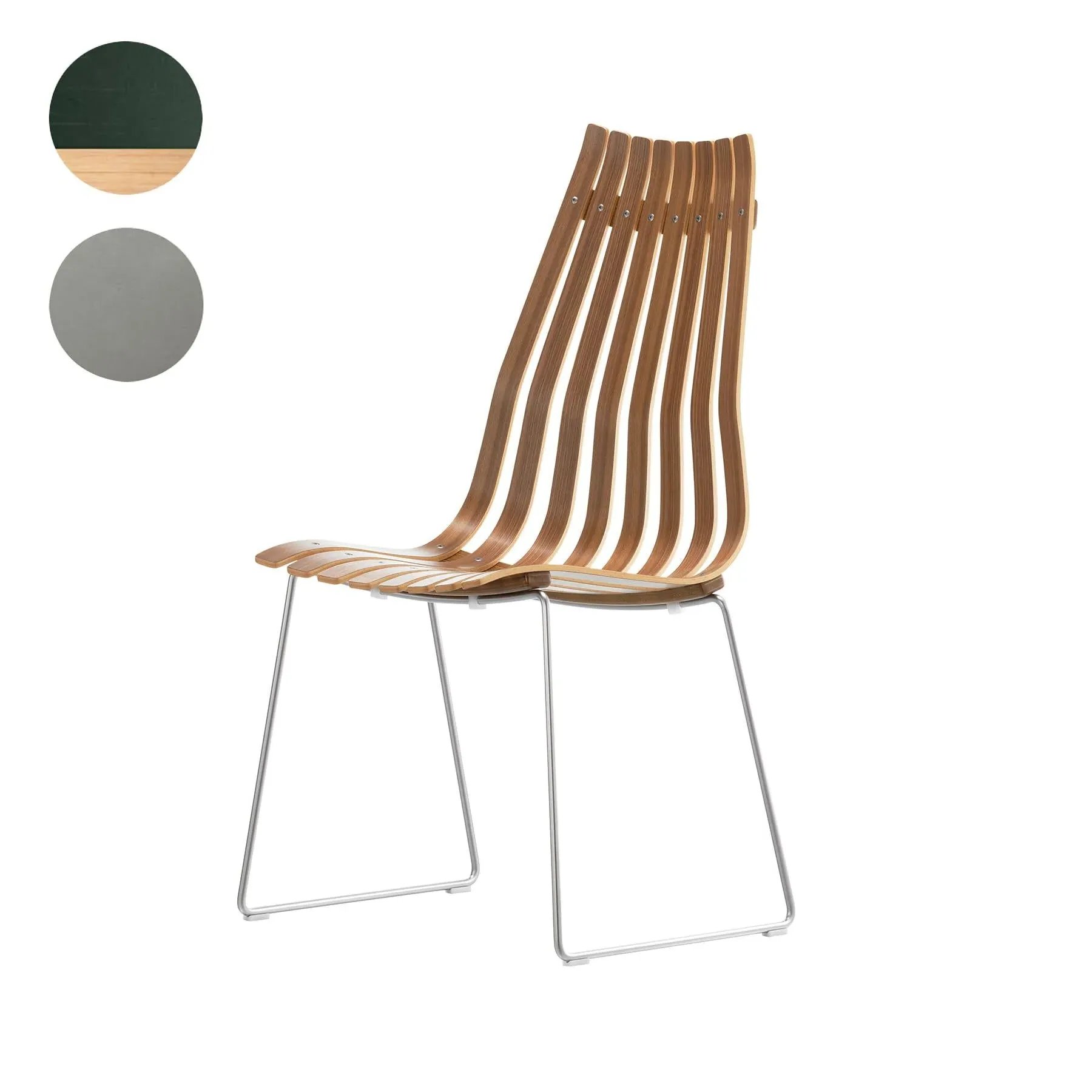 Stackable Dining Chair - Green, Laminated Wood