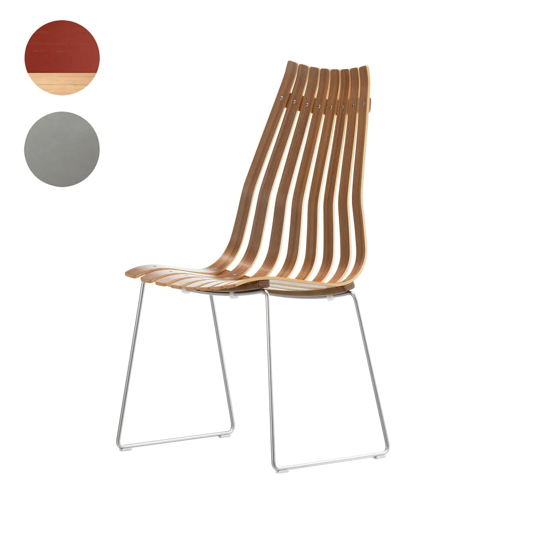 Stackable Dining Chair - Red, Laminated Wood
