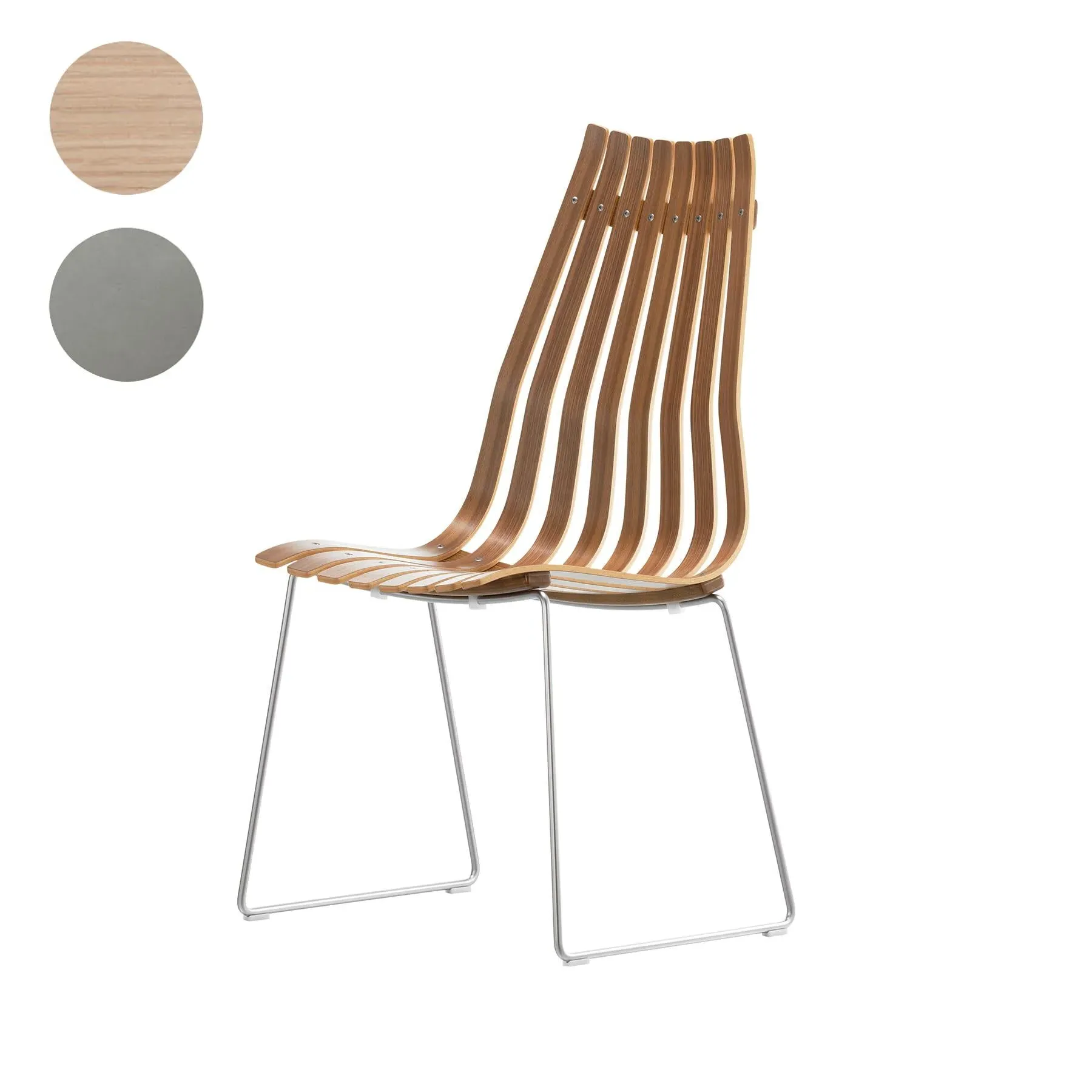 Stackable Dining Chair - White Oak, Chrome image
