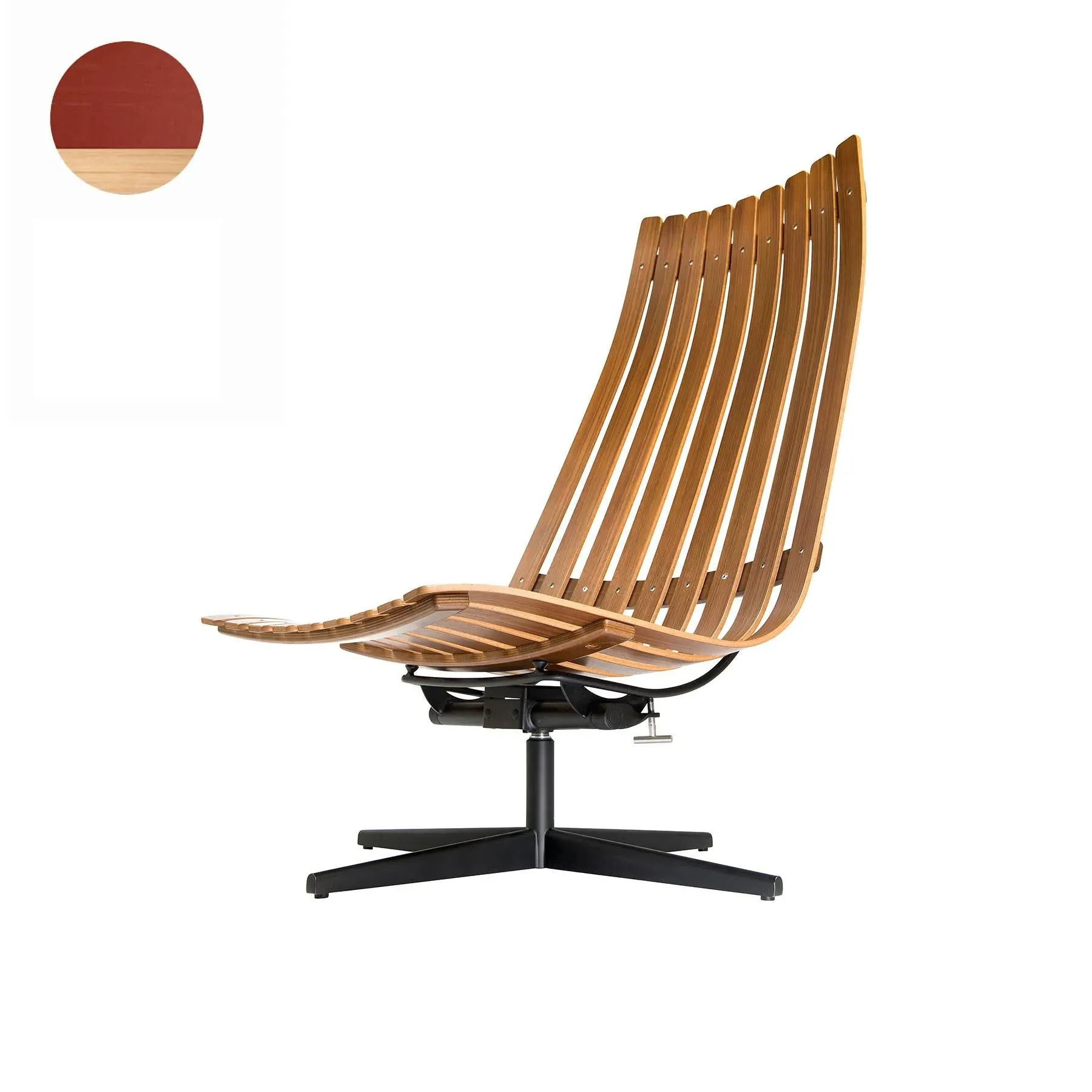 Swivel Lounge Chair with Tilt - Oak, Laminated