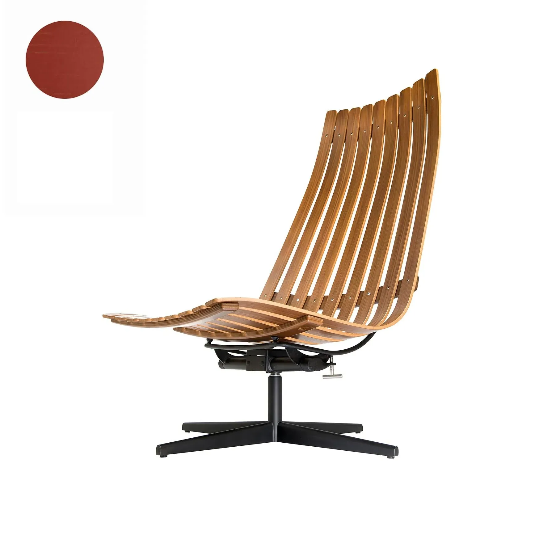 Swivel Lounge Chair with Tilt - Red, Laminated