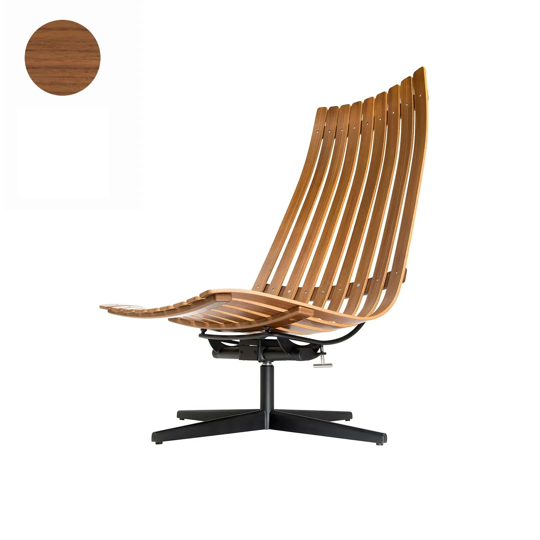 Swivel Lounge Chair with Tilt - Walnut, Laminated