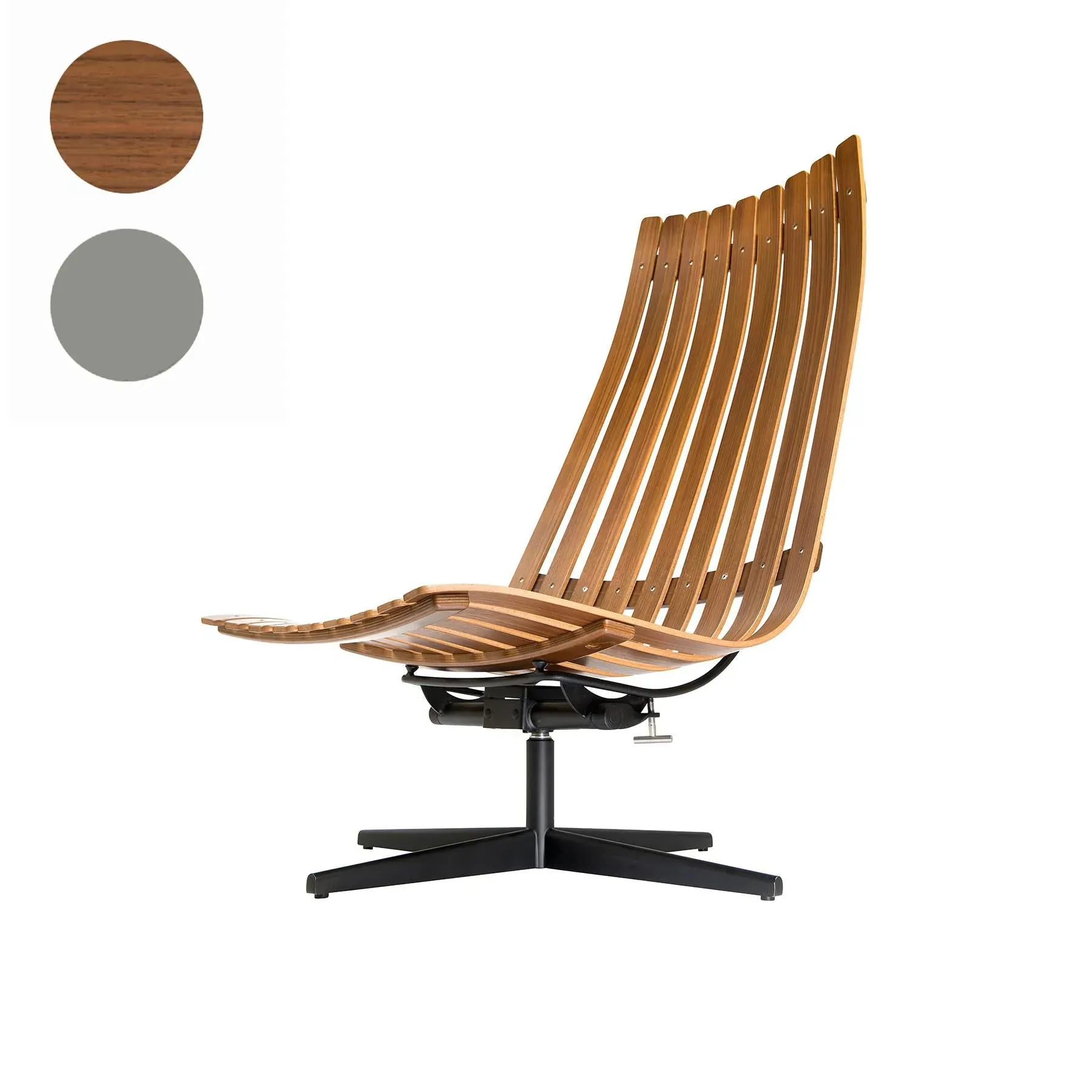 Swivel Lounge Chair with Tilt - Walnut, Laminated
