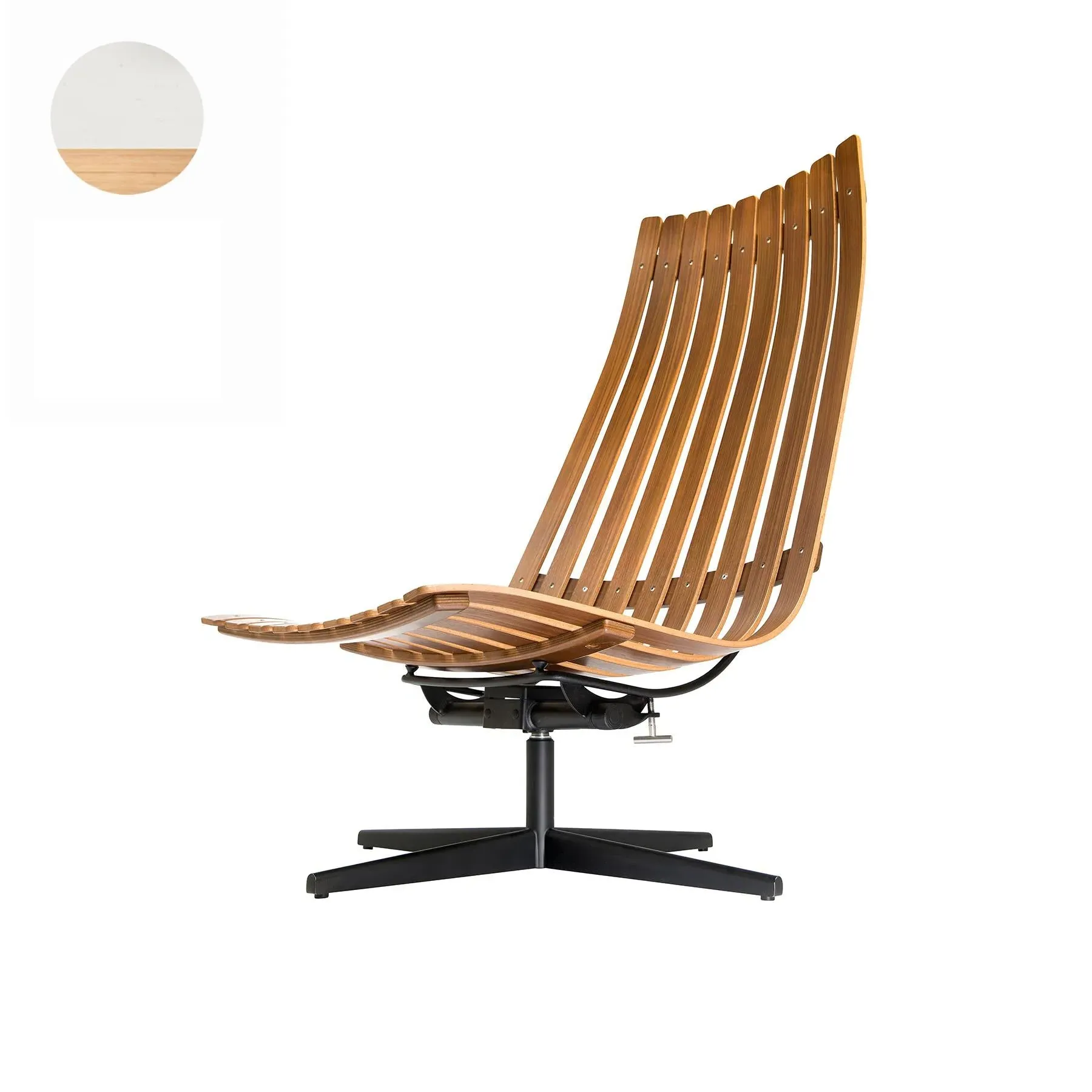 Swivel Lounge Chair with Tilt - White, Laminated