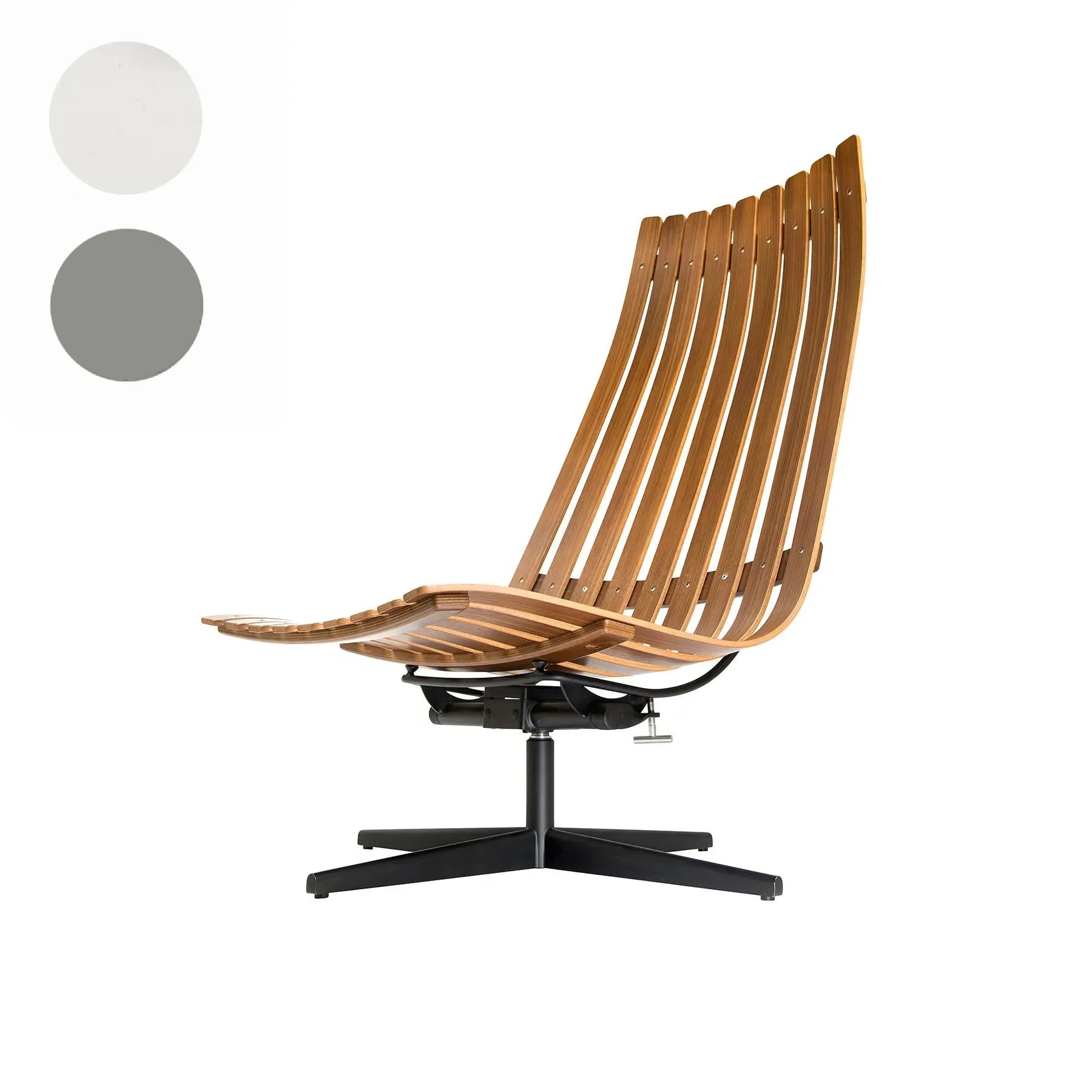 Swivel Lounge Chair with Tilt - White, Laminated