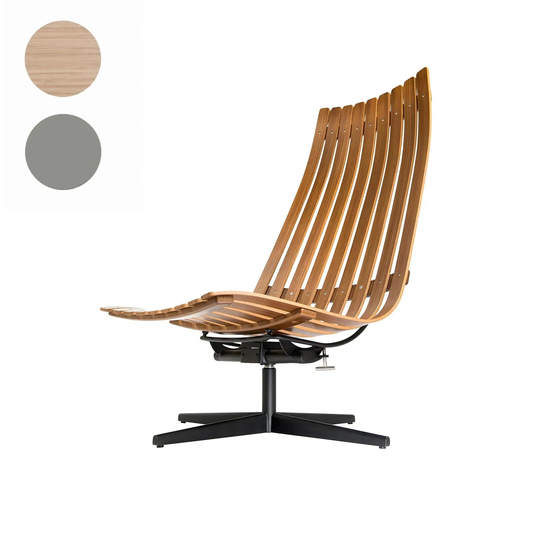 Swivel Lounge Chair with Tilt - White Oak