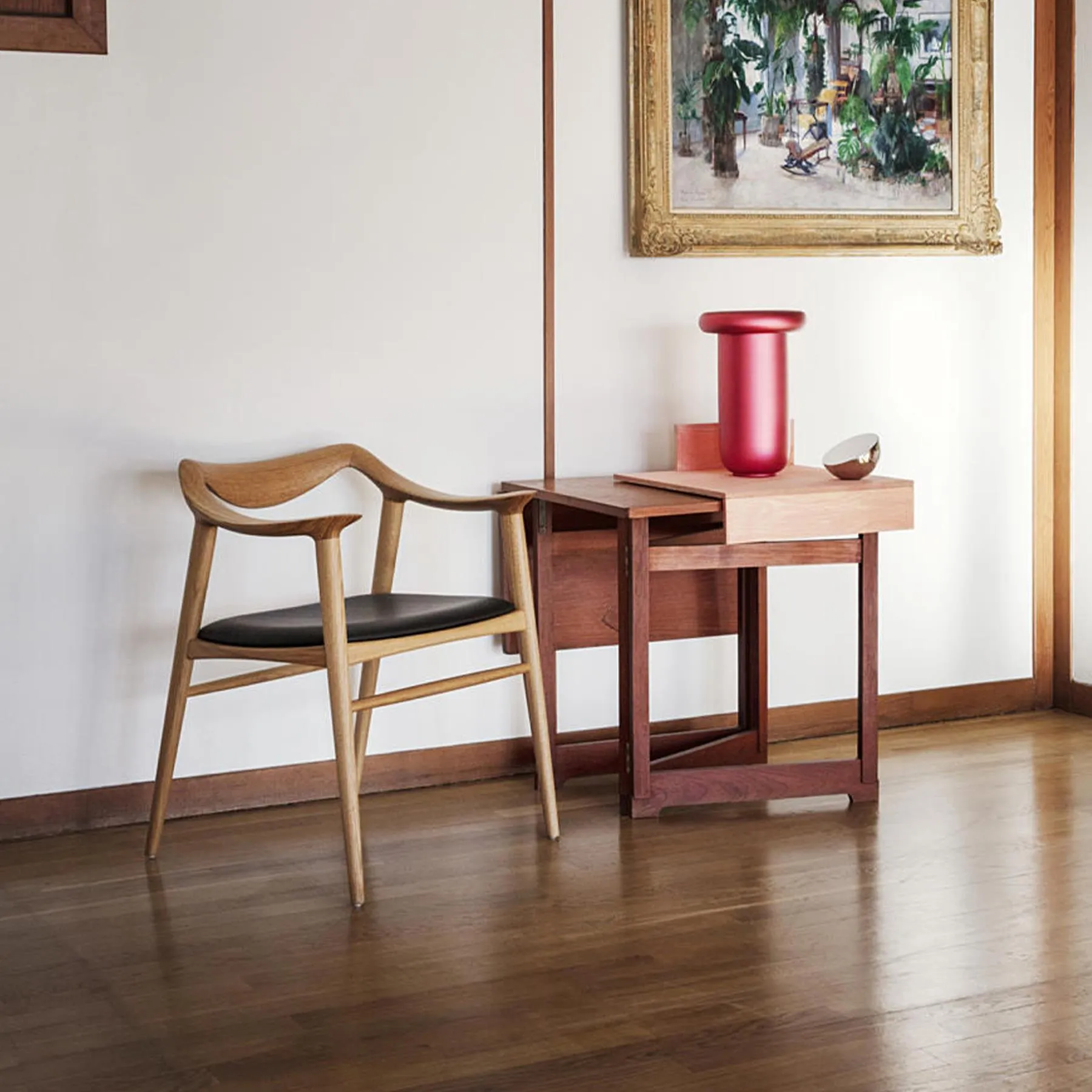 Upholstered Dining Chair - Black, Leather