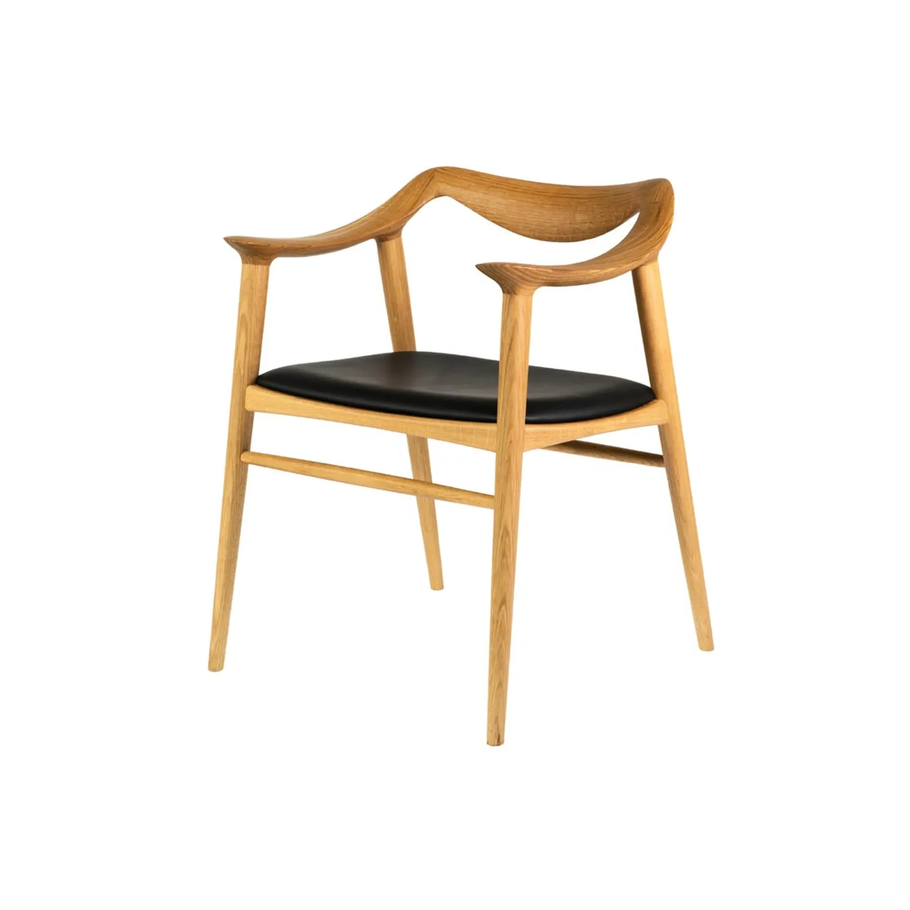 Upholstered Dining Chair - Brown, Leather