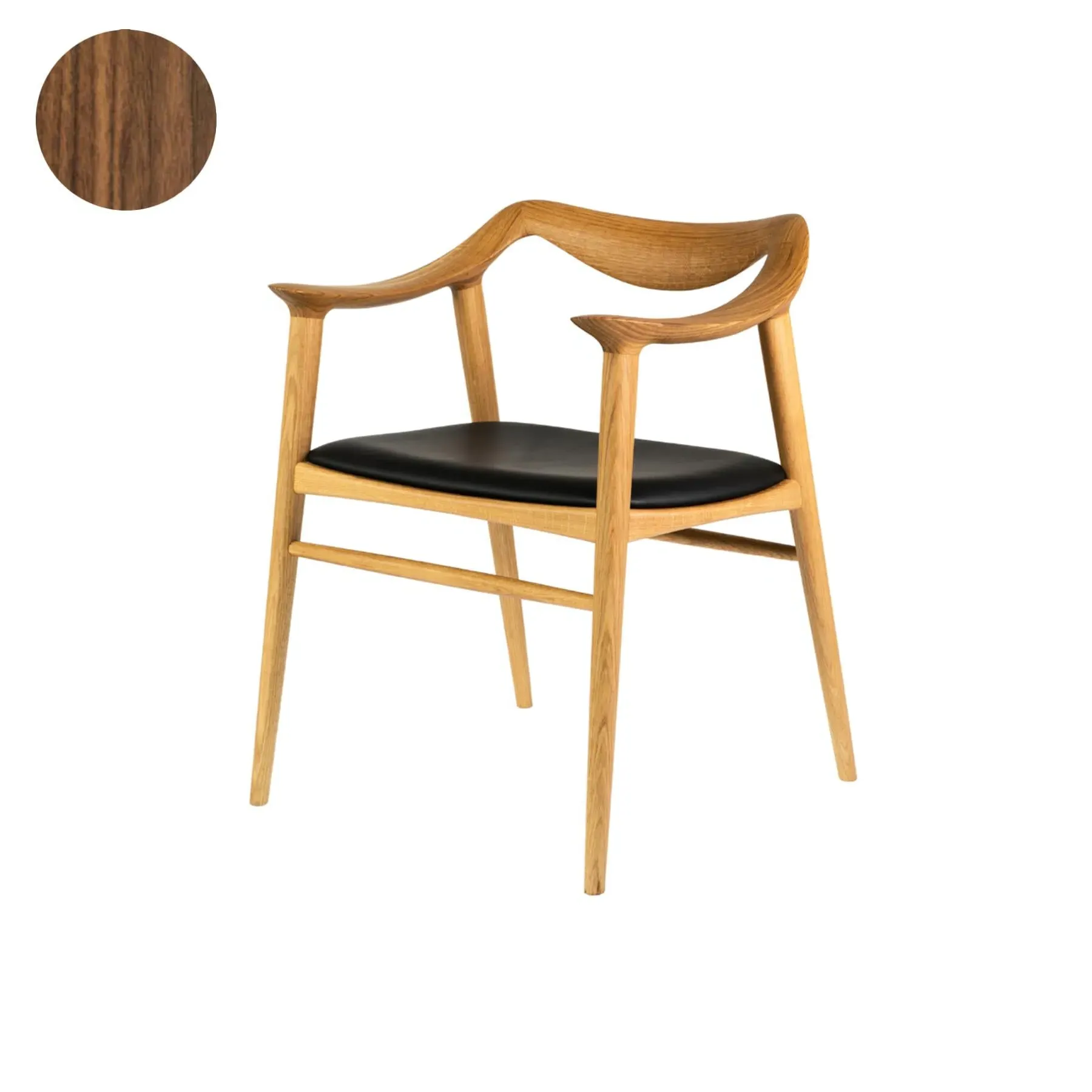 Upholstered Dining Chair - Brown, Leather