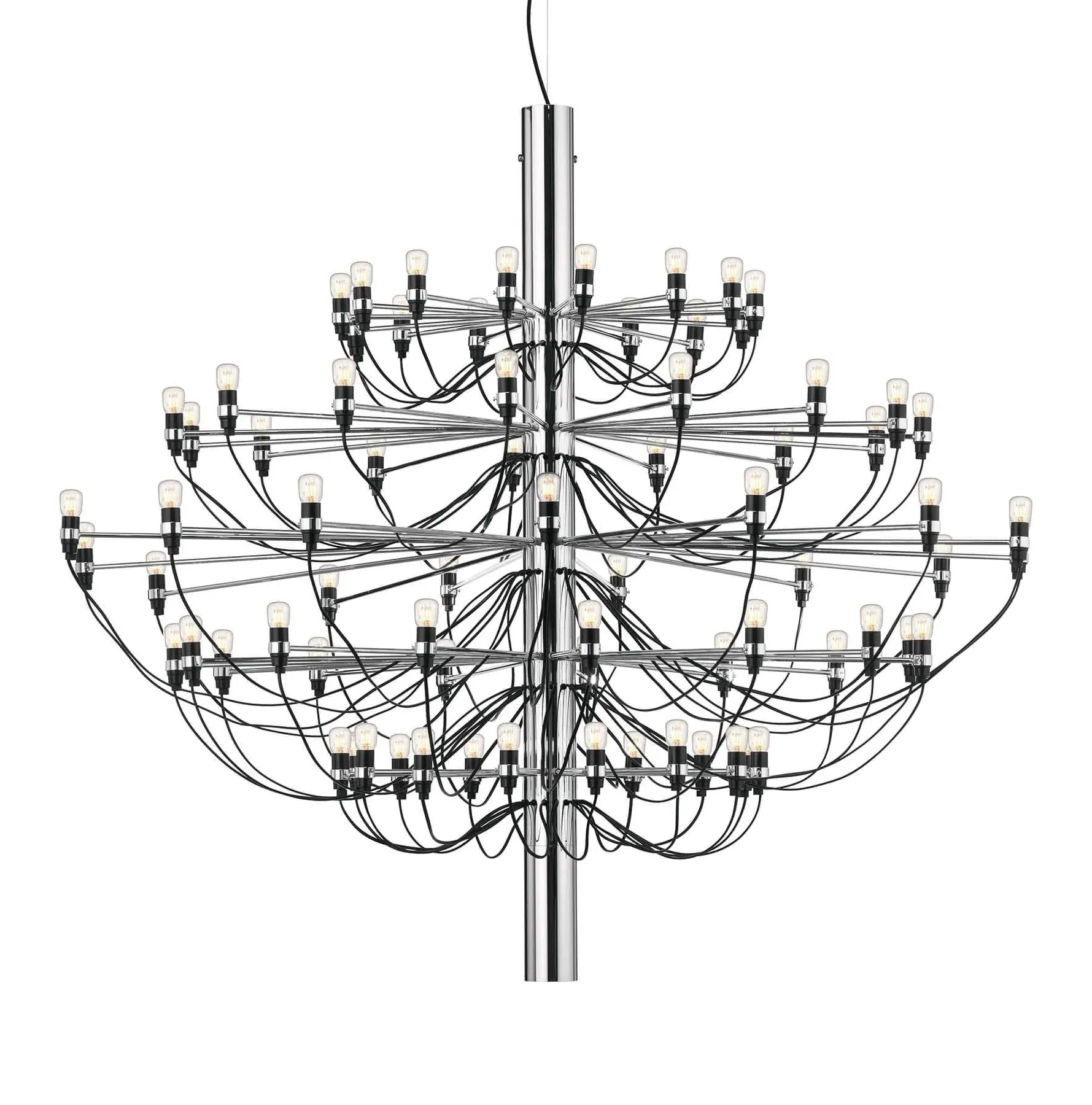75-Light Chandelier with Clear Bulbs - Chrome, Steel