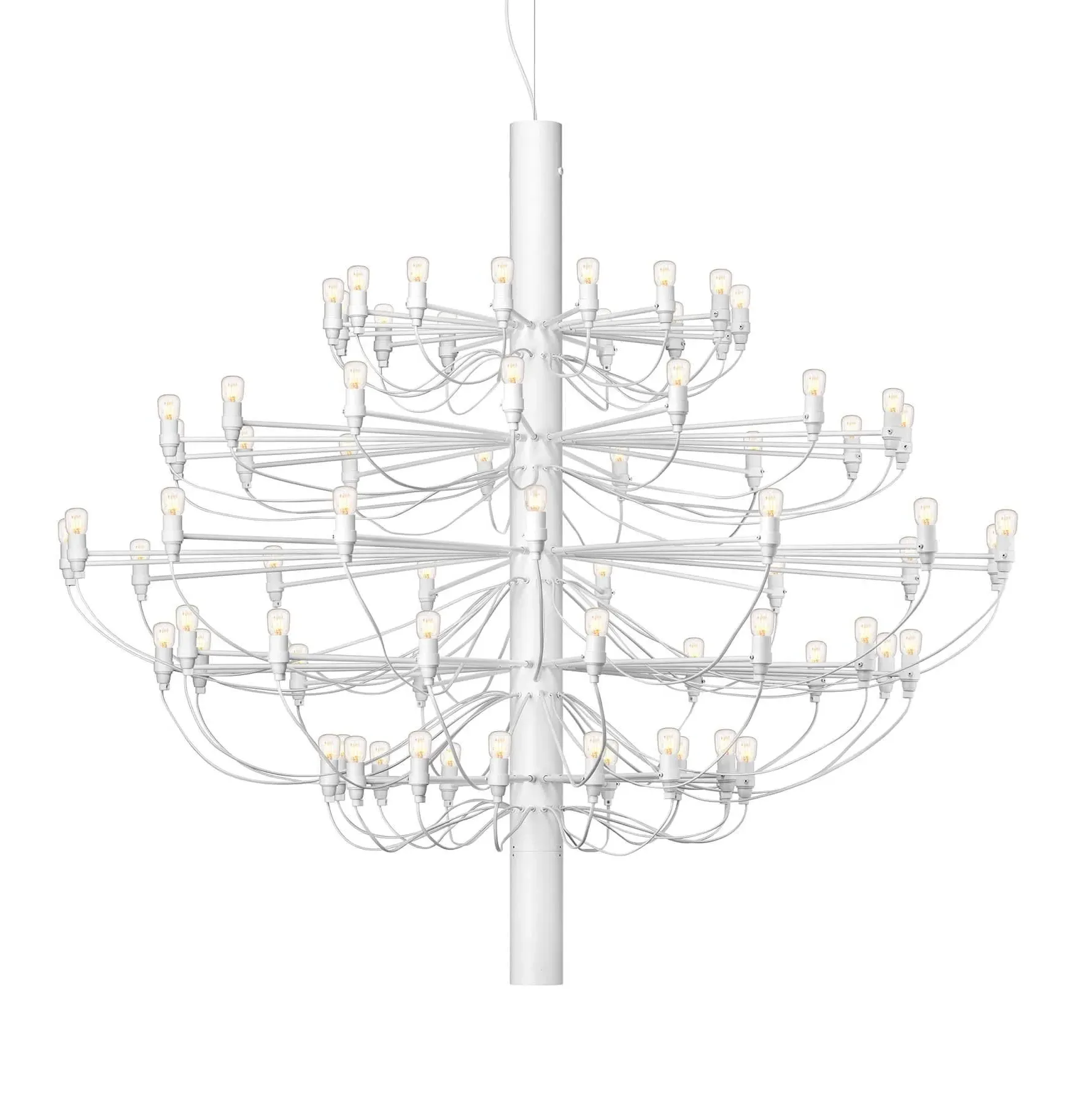 75-Light Chandelier with Clear Bulbs - White, Steel
