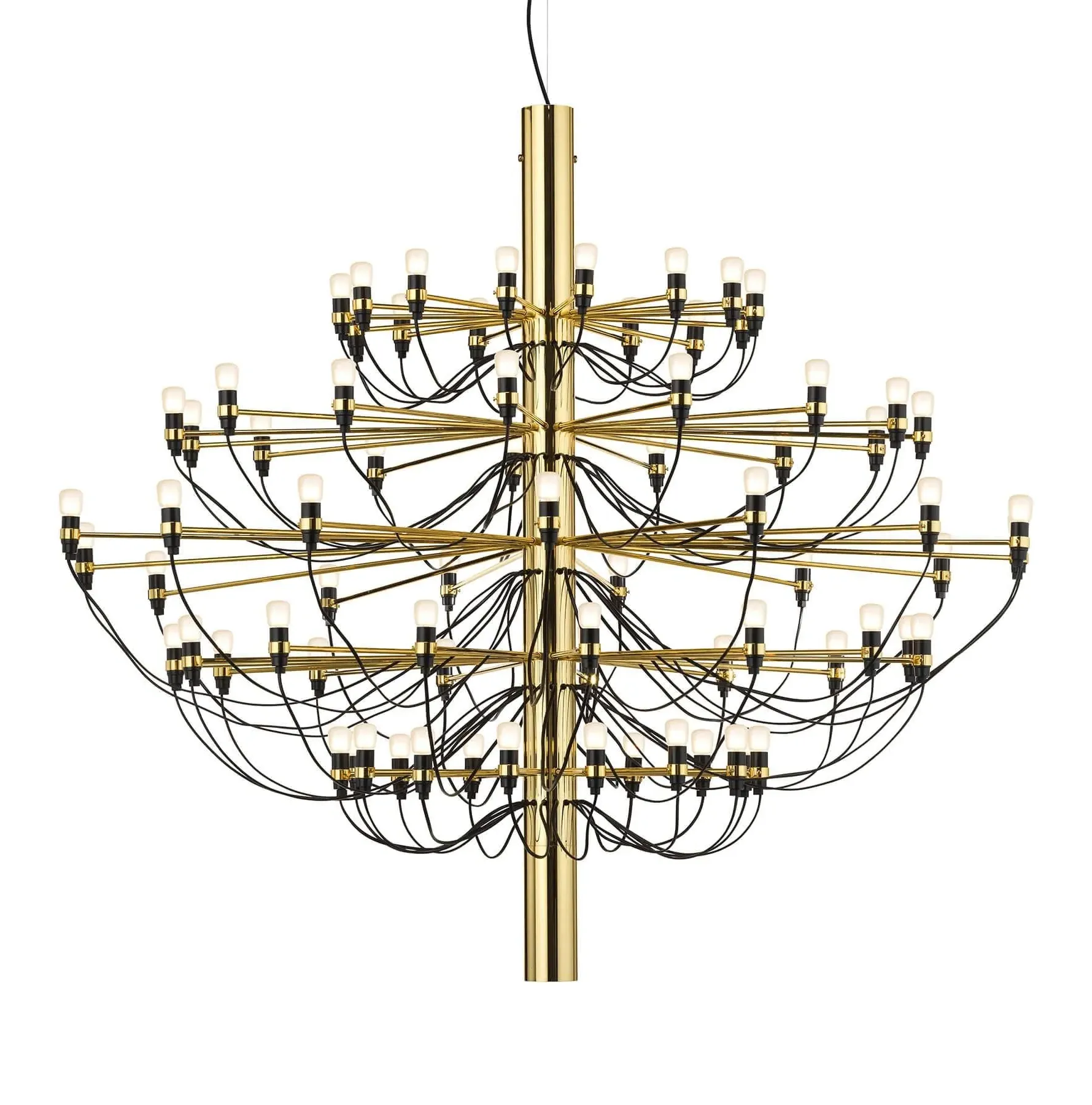 75-Light Chandelier with Frosted Bulbs - Brass, Steel
