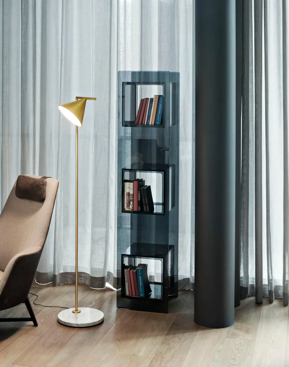 Adjustable Floor Lamp - Brass, Marble