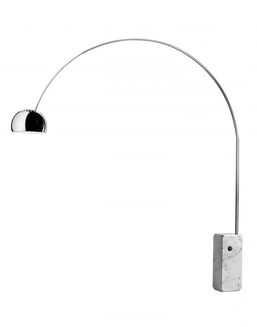 Arc Floor Lamp E27 - White, Marble Base image