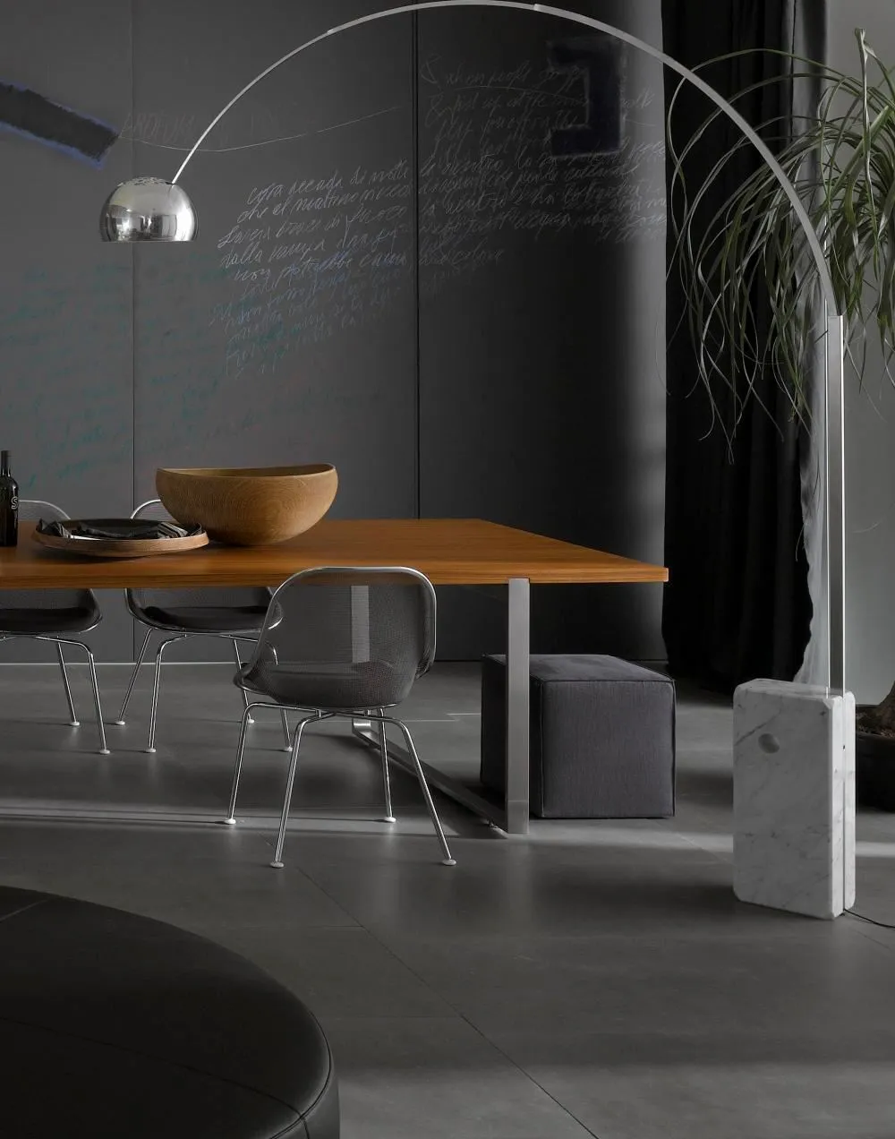 Arc Floor Lamp LED - White, Marble Base