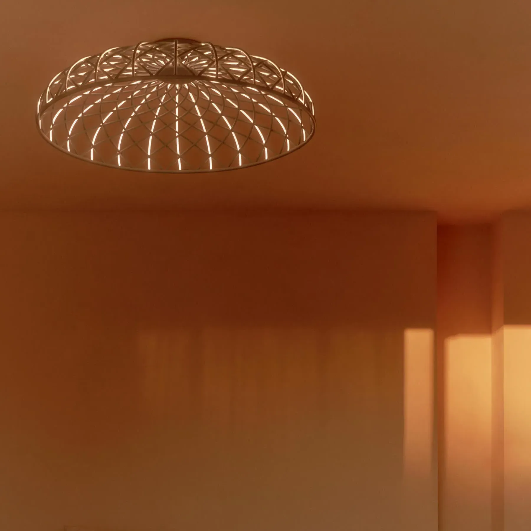 Ceiling/Wall Light with LED Strips - Red, Cord