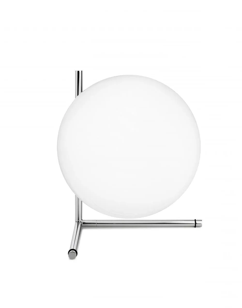 Compact Table Lamp with Glass Shade - Chrome