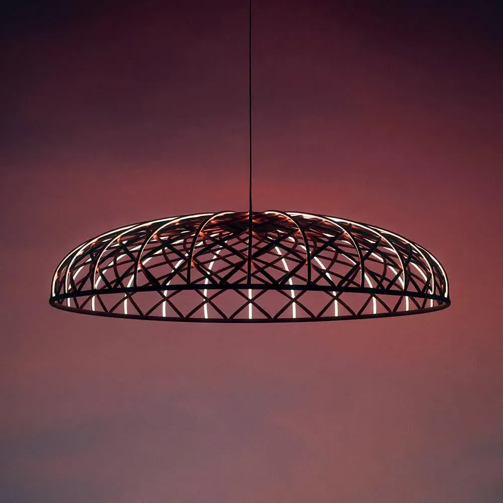 Dome Pendant Light with LED Strips - Almond, Cord