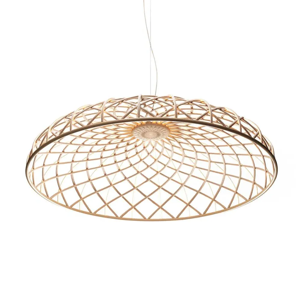 Dome Pendant Light with LED Strips - Almond, Cord image