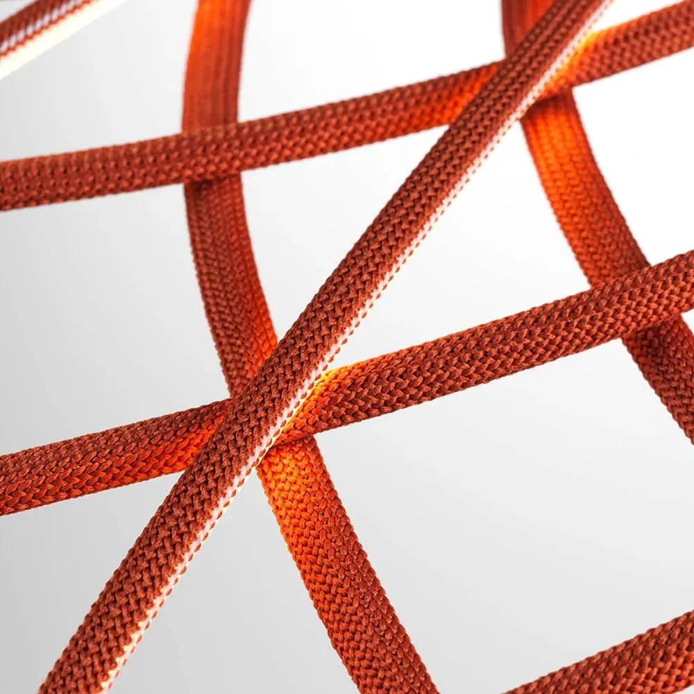 Dome Pendant Light with LED Strips - Red, Cord