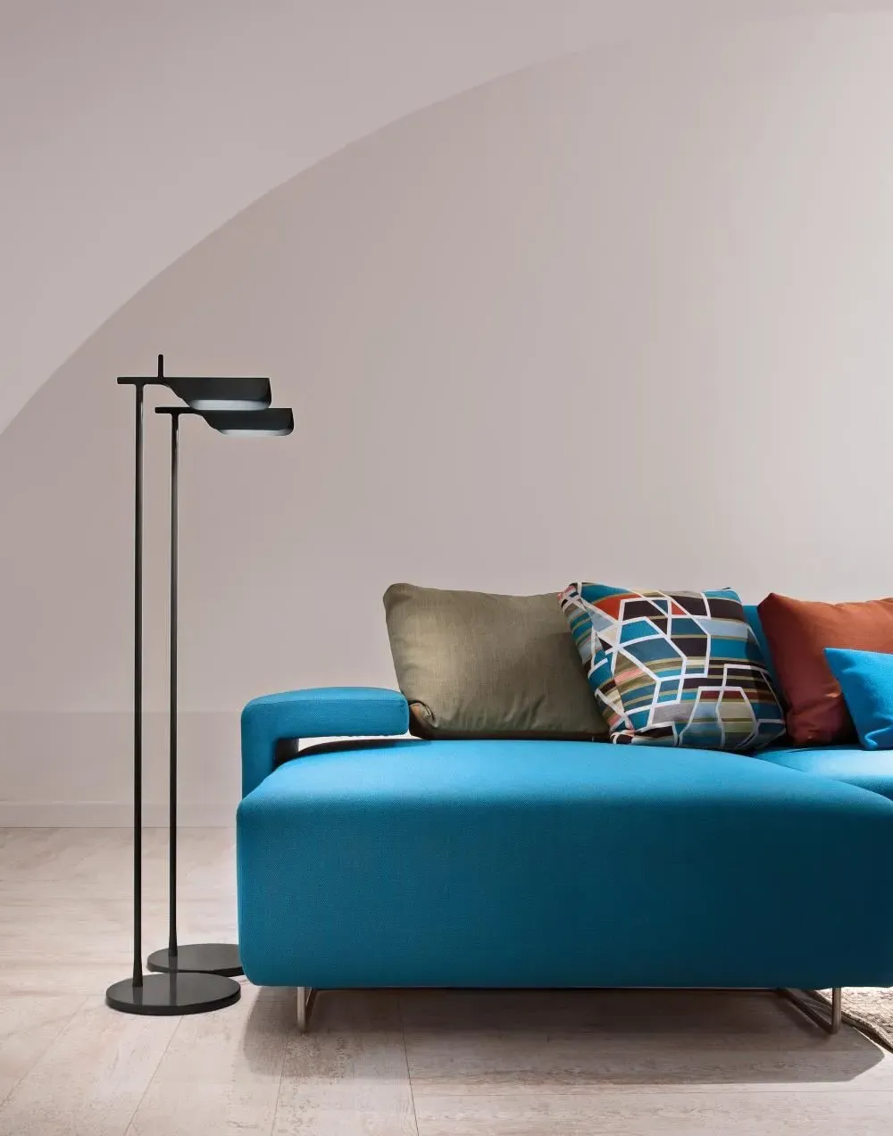 Floor Lamp with Adjustable Neck - Blue
