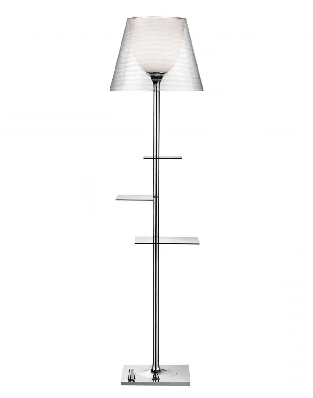 Floor Lamp with Shelves - Silver, Aluminium