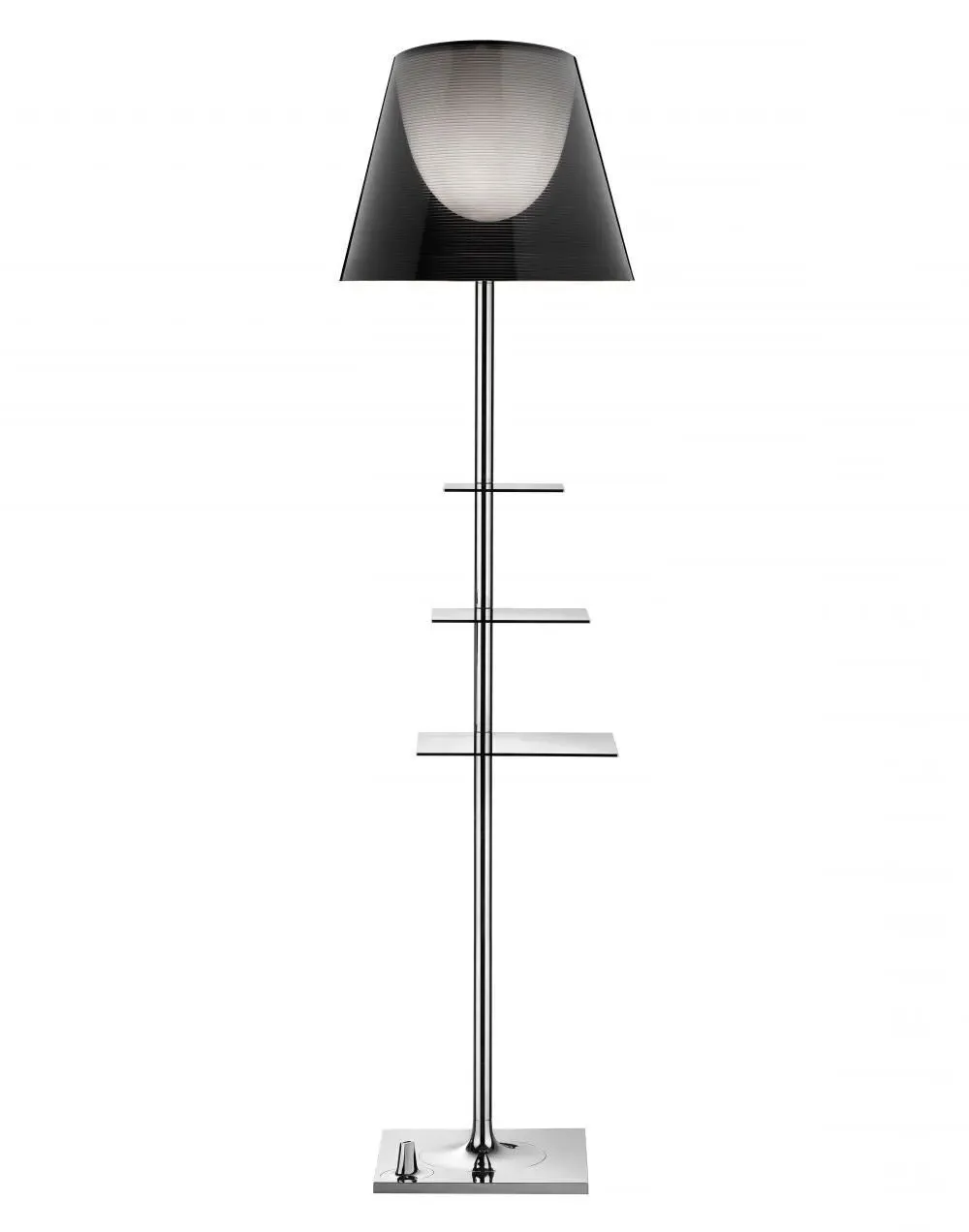Floor Lamp with Shelves - Smoke, Glass