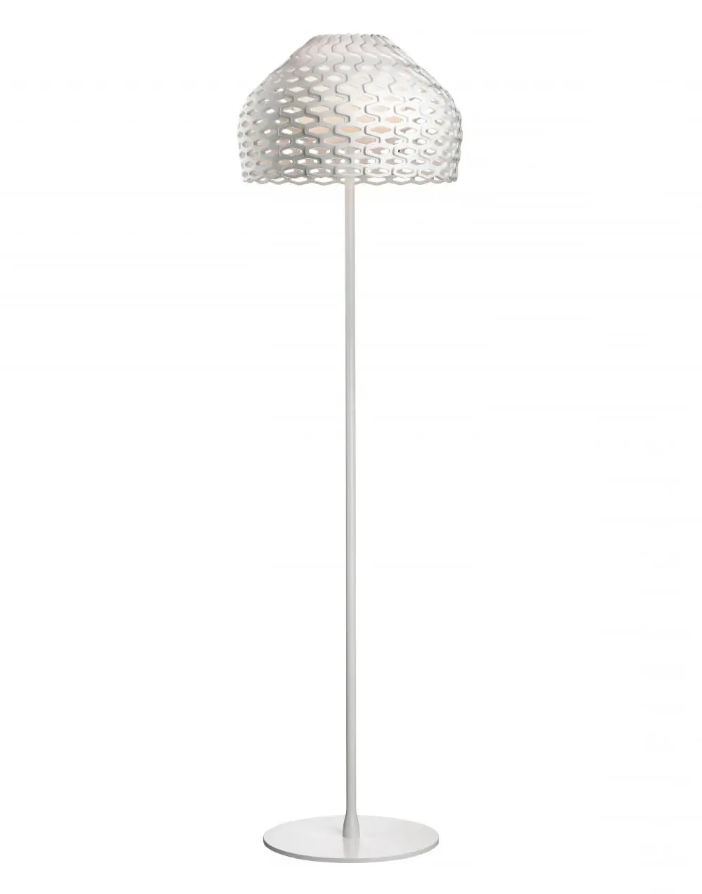 Floor Lamp with Woven Shade - Ochre Grey
