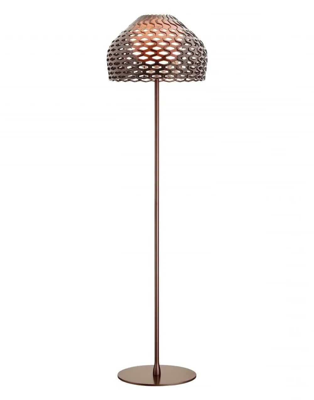 Floor Lamp with Woven Shade - Ochre Grey image