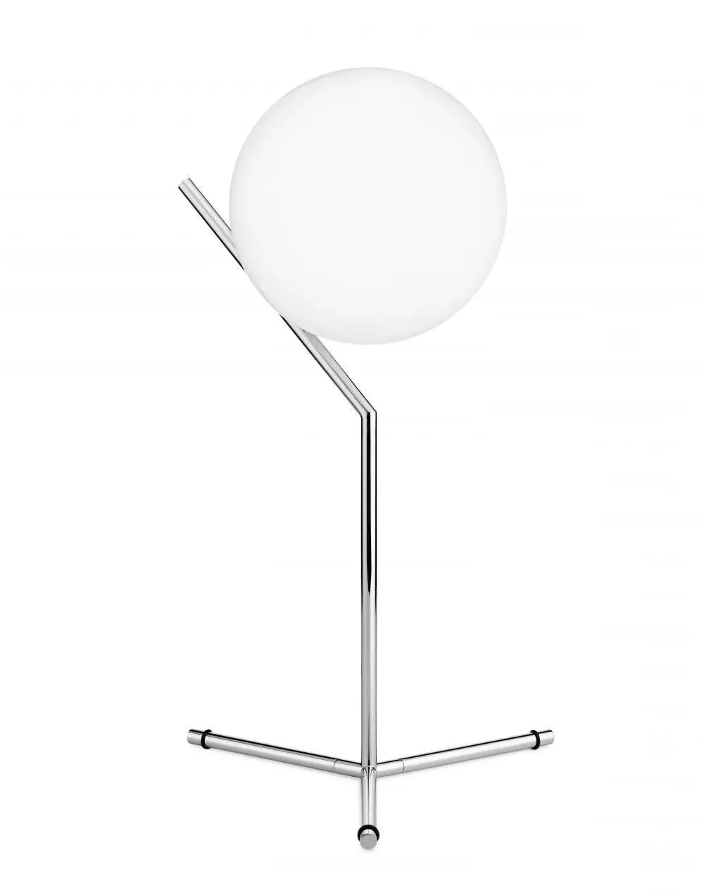 High Table Lamp with Glass Shade - Chrome image