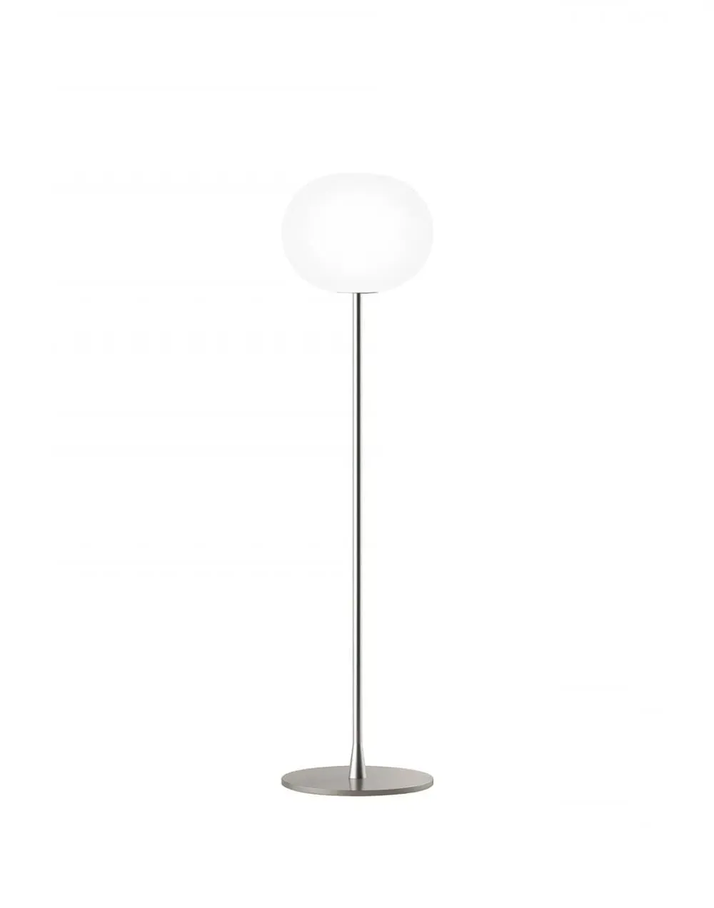 Large Floor Lamp with Dimmer - Silver, Glass