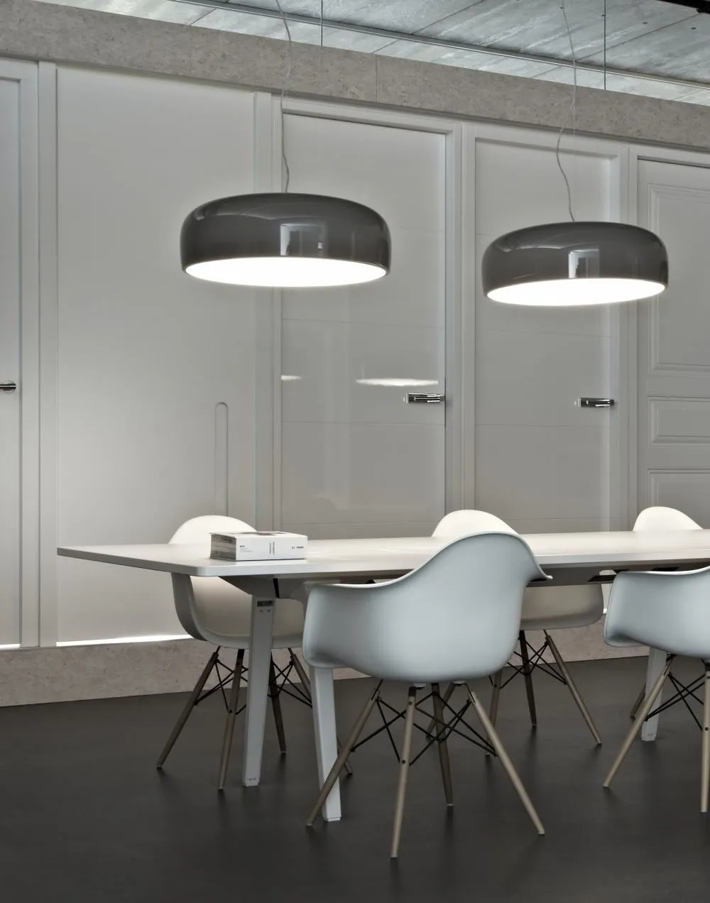 Large Pendant Light with LED - White, Aluminium
