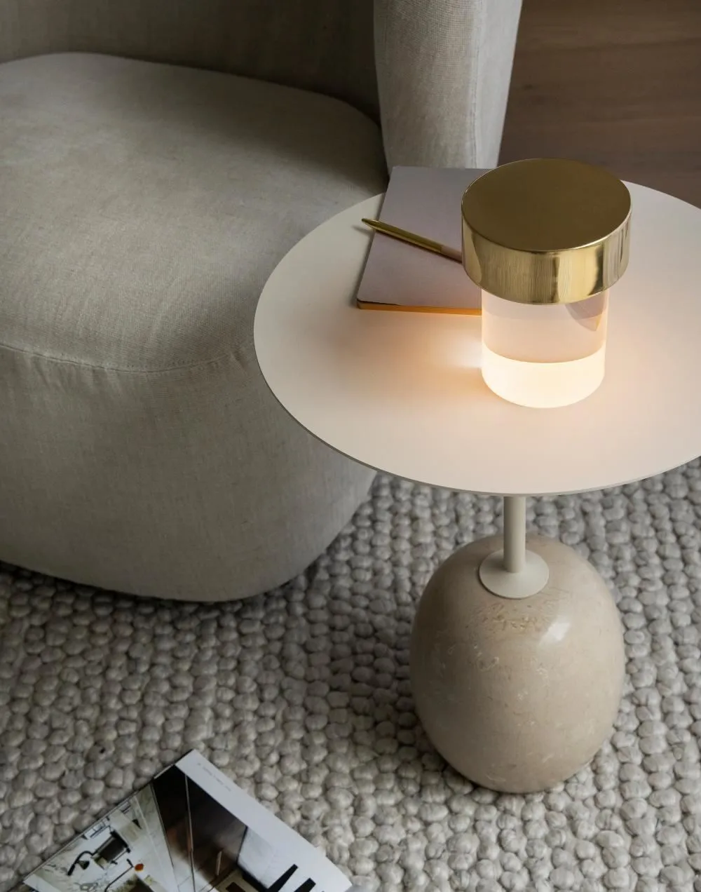 Last Order Portable Rechargeable Table Lamp - Brass, Glass