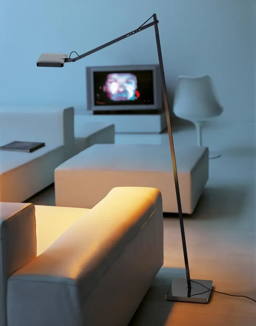 LED Floor Lamp with Adjustable Head - Anthracite, Aluminium
