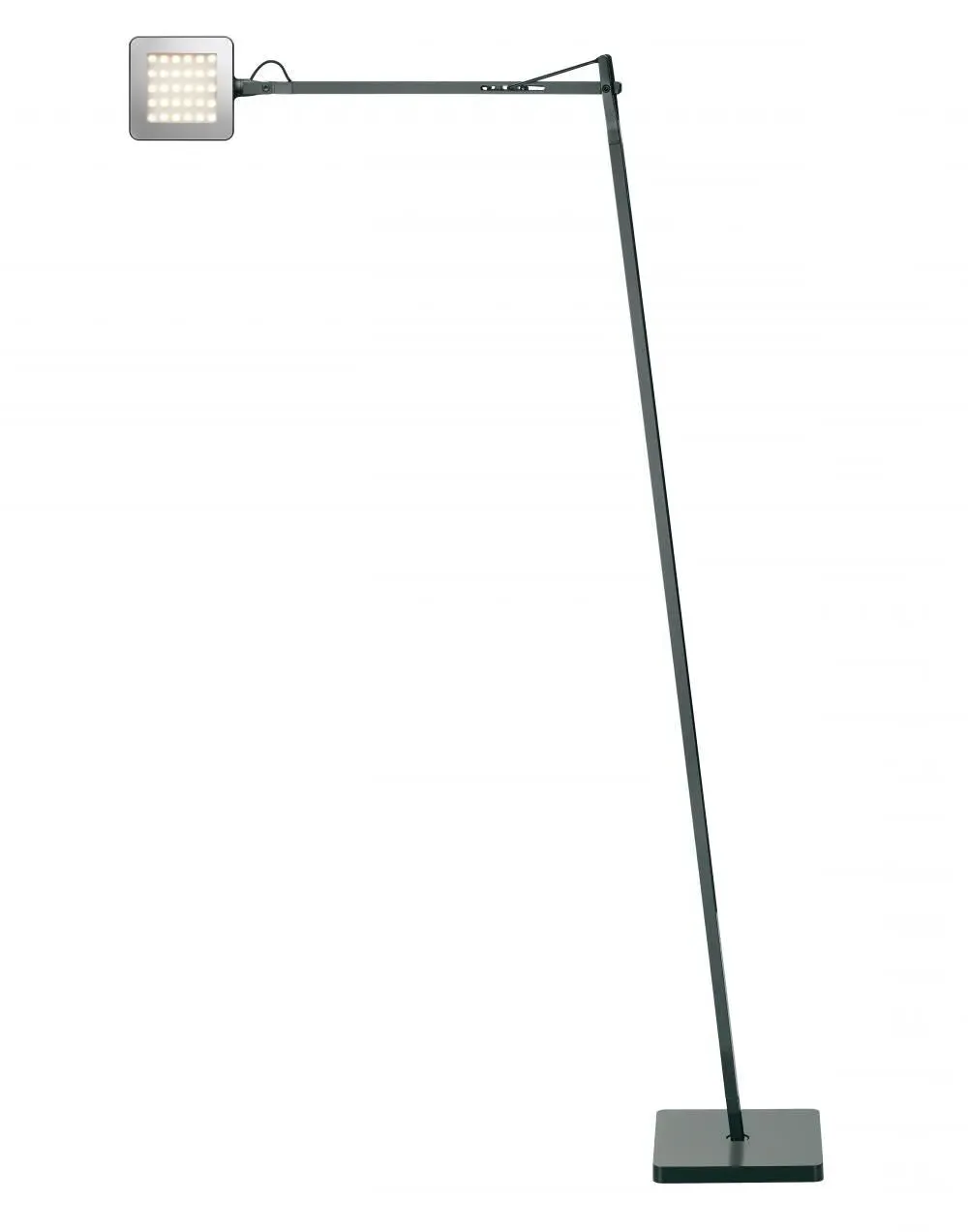 LED Floor Lamp with Adjustable Head - White, Aluminium